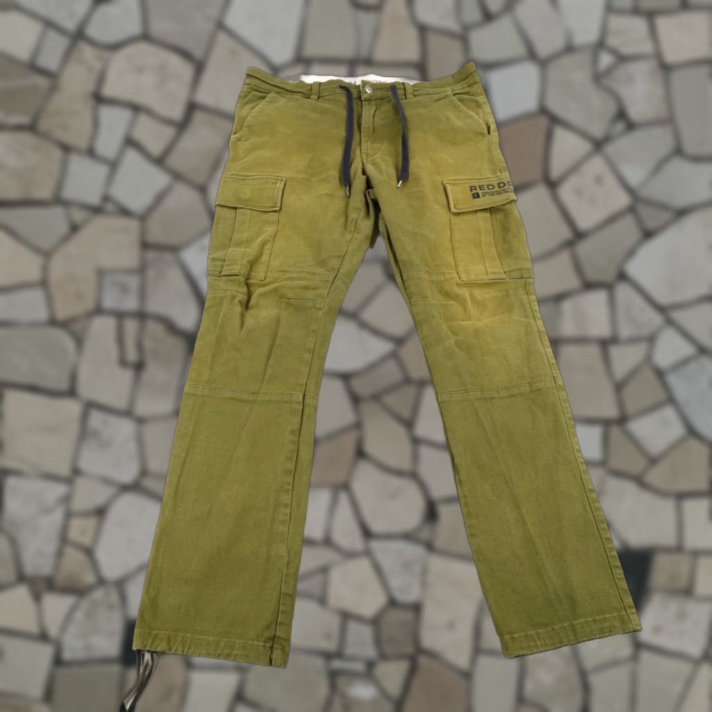 Vintage VINTAGE Red Dragon Cargo Pants Mens 34 Green Military Workwear 2000s Army Straight Fit Size US 35 - 1 Thumbnail