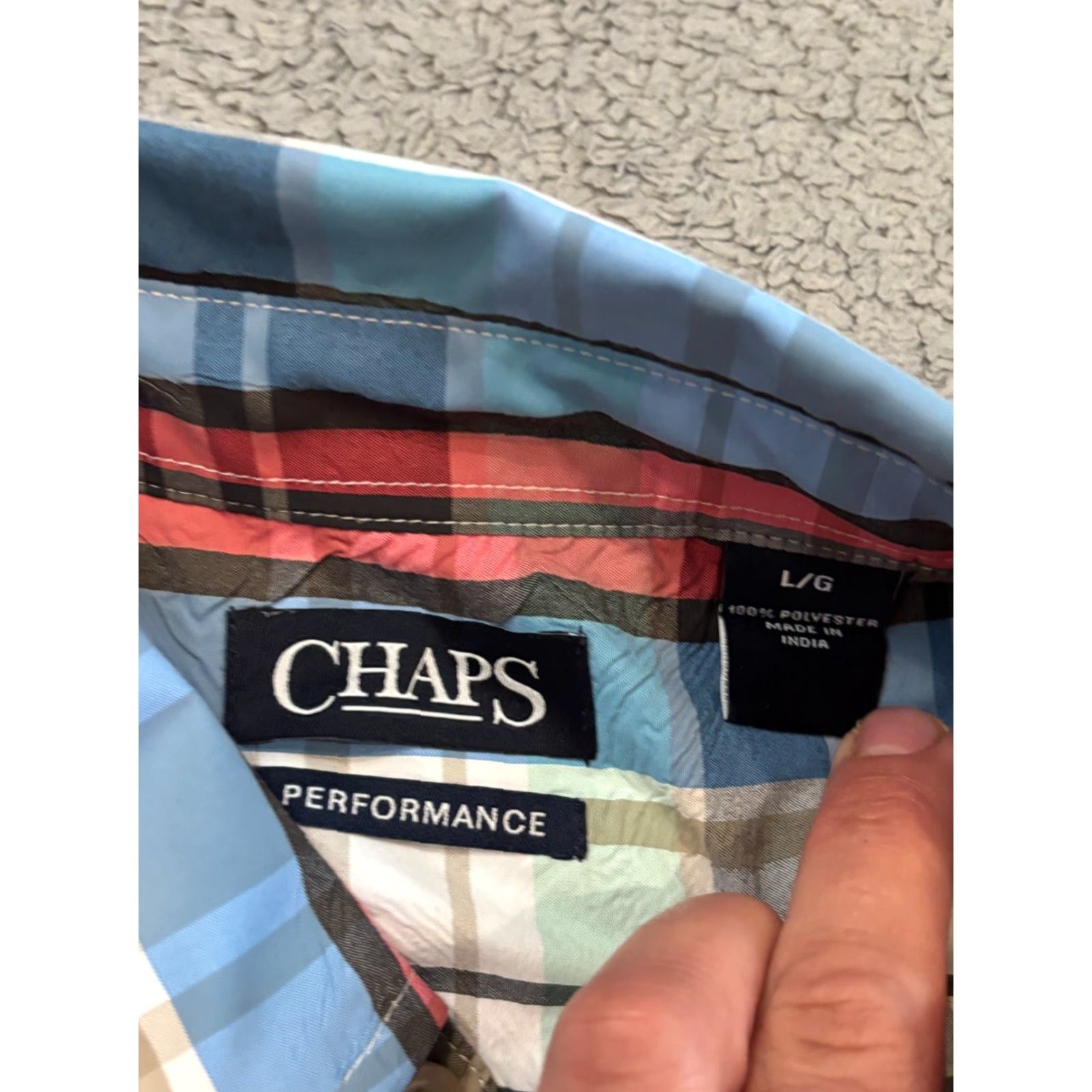 Chaps Chaps Shirt Mens Large Multicolor Plaid Performance Button-Down Short Sleeve Top Size US L / EU 52-54 / 3 - 2 Thumbnail