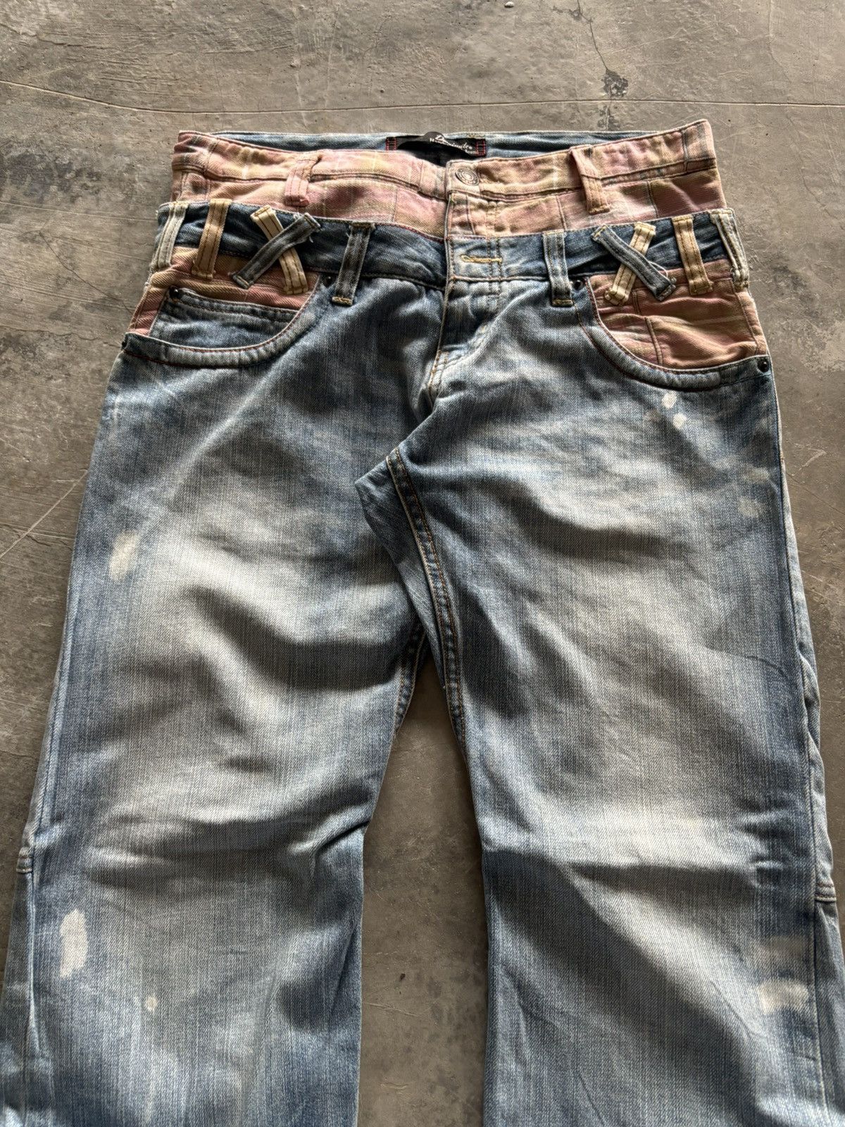Hysteric Glamour DOUBLE WAIST dominate stone washed punk flannel layered rock Size US 32 / EU 48 - 12 Thumbnail
