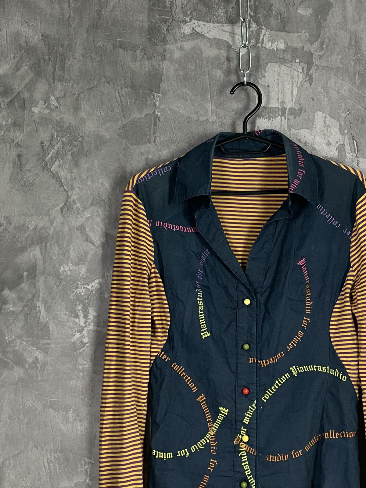 Other Y2K Coloured Avant Garde Type Button Up Shirt Size M / US 6-8 / IT 42-44 - 3 Thumbnail