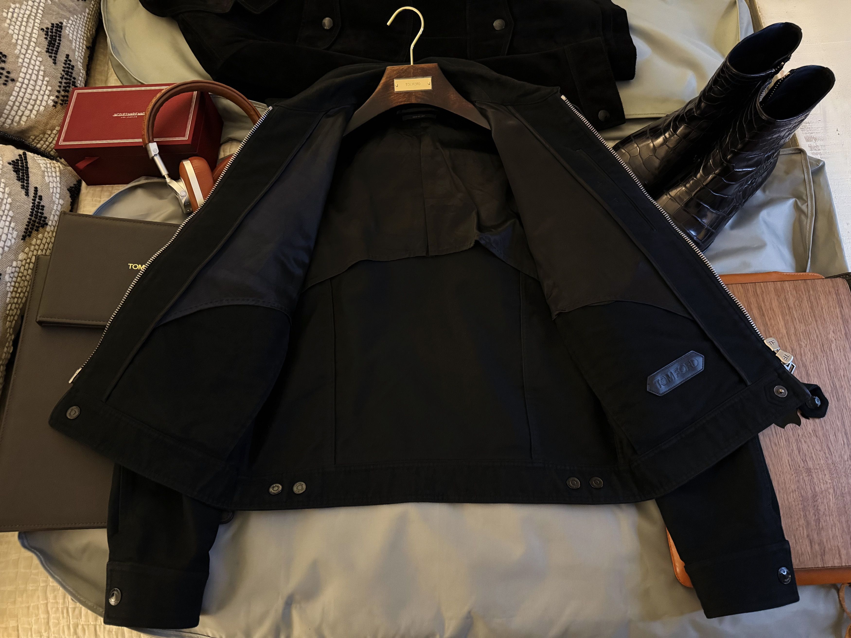 Tom Ford Coveted Ultra-Rare $4,100 w/tax Moleskin Leather Accents Size US M / EU 48-50 / 2 - 16 Thumbnail