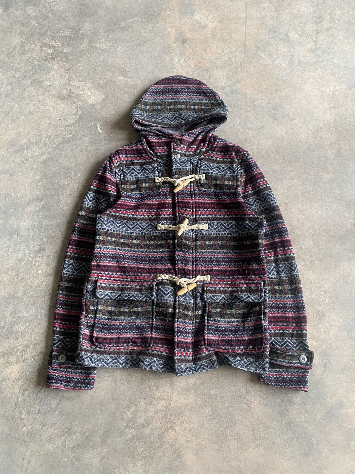 Issey Miyake × Japanese Brand × mercibeaucoup VINTAGE TOPVALU DUFFLE PARKA JACKET WINTER AZTEC 90s Size US M / EU 48-50 / 2 - 2 Thumbnail