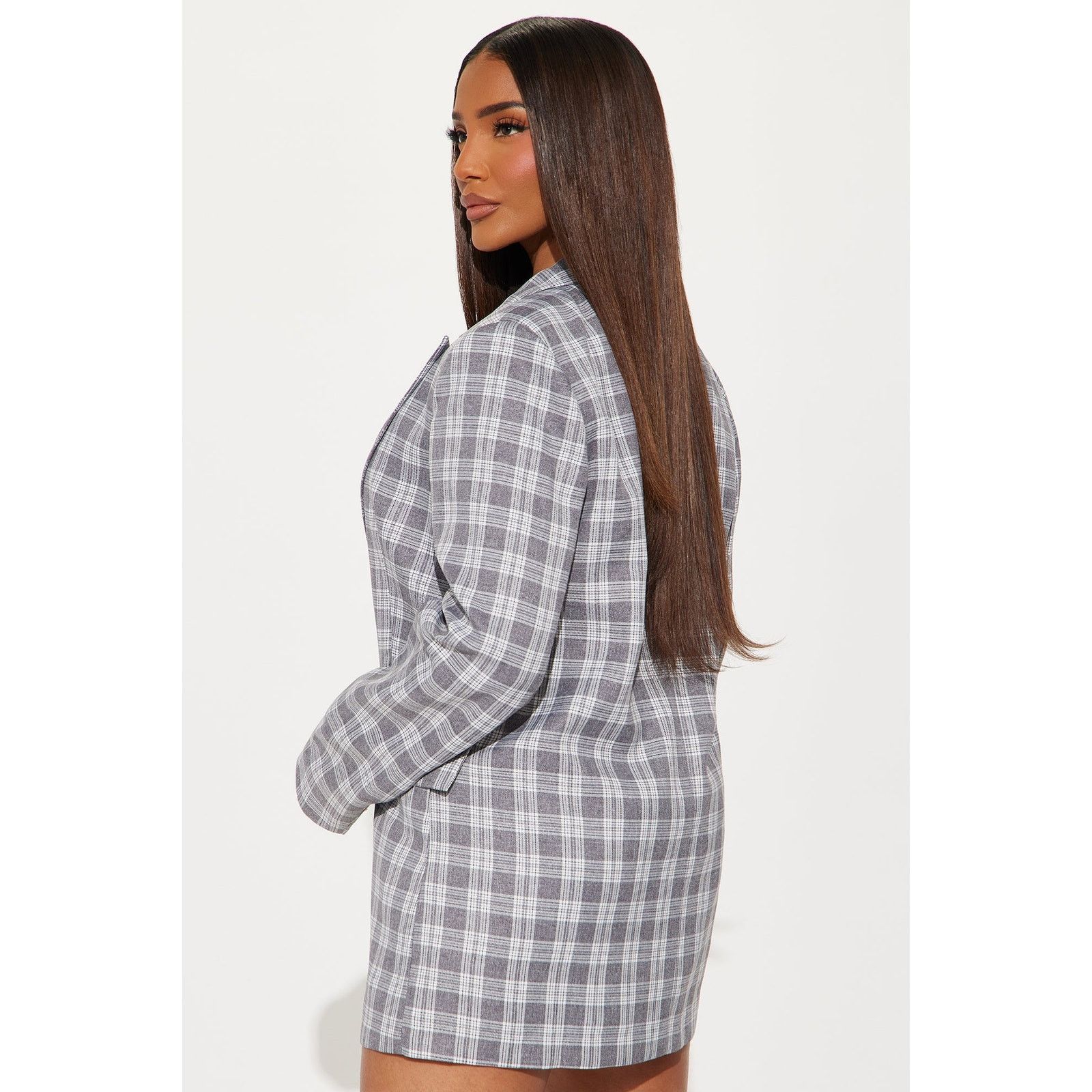 Other Check The Fax Blazer Romper Set - Grey/combo - Size XS Size 25" / US 0 / IT 36 - 5 Thumbnail