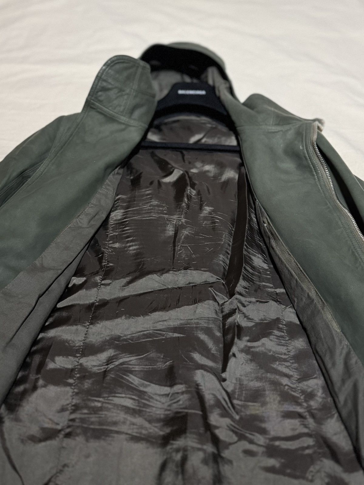 Rick Owens BULLET ASYMMETRICAL LAMBSKIN LEATHER HOODED JACKET BIKER Size US L / EU 52-54 / 3 - 8 Thumbnail