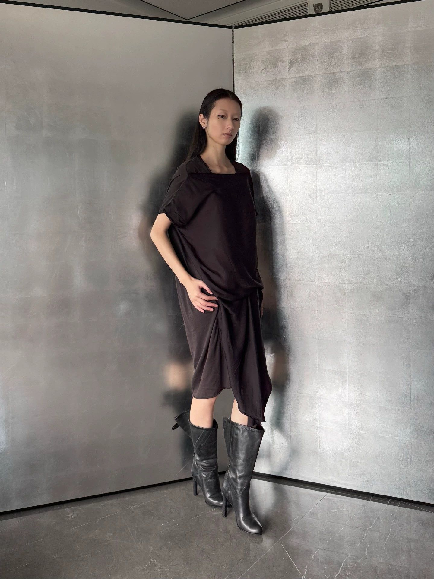 Vintage Italian Drop-Shoulder Irregular Double-Layer Dress Size S Size S / US 4 / IT 40 - 3 Thumbnail