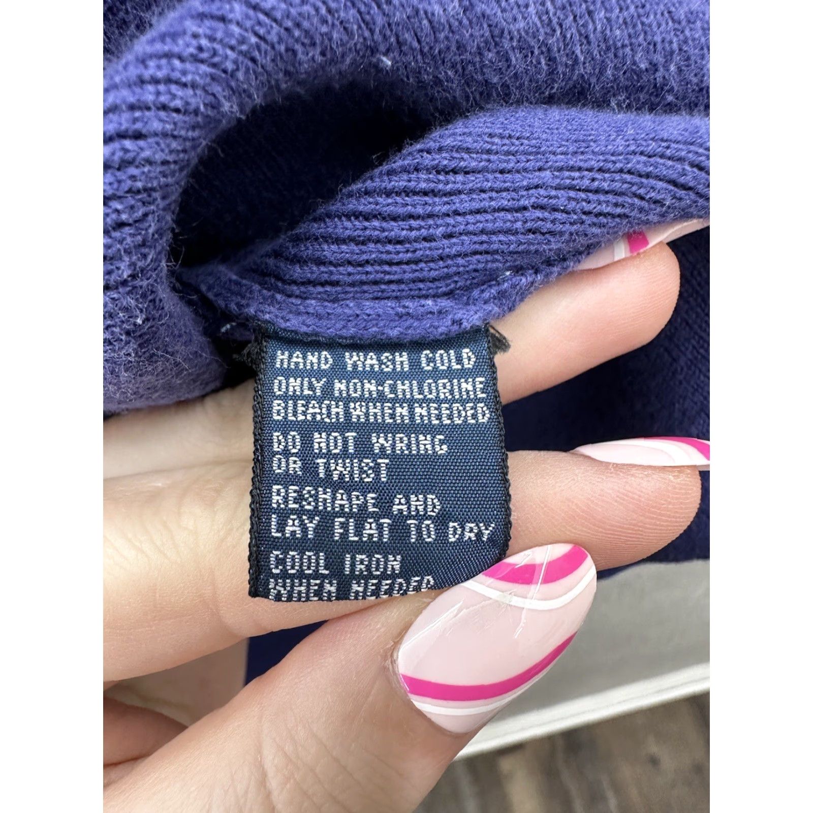 Ralph Lauren VINTAGE Polo by Ralph Lauren Womens Top L Blue Mock Neck Long Sleeve Polo by Ralph Lauren Size L / US 10 / IT 46 - 5 Thumbnail