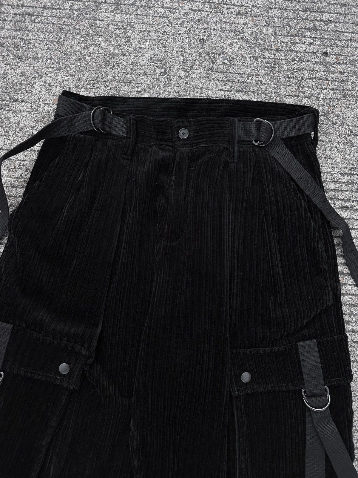 Japanese Brand × SHAREEF Shareef Black Corduroy Bondage Cargo Pants Size US 30 / EU 46 - 4 Thumbnail