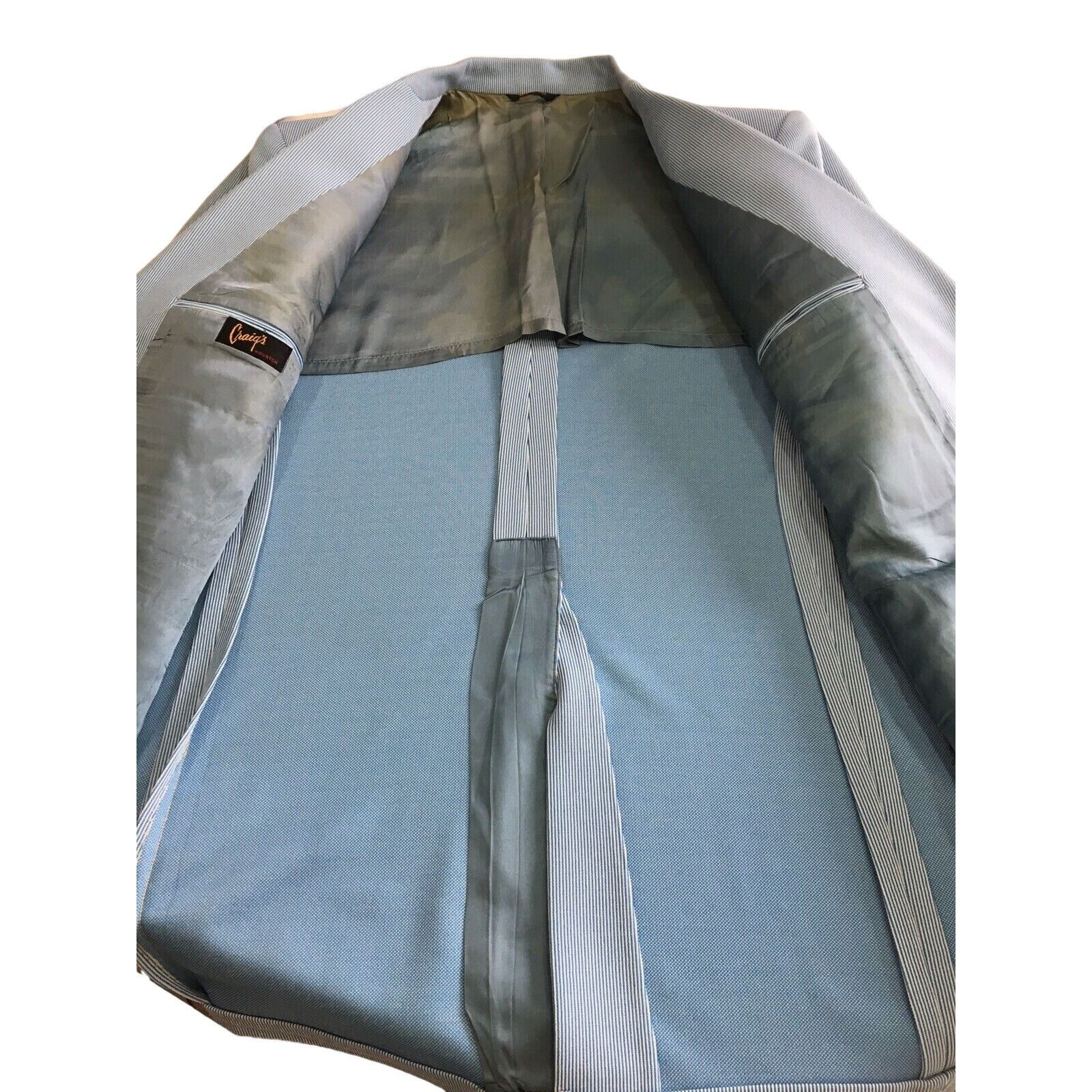 Other Vtg Craigs MOD Blue White STRIPE Boating Yacht Sport Coat Size 40R - 2 Thumbnail