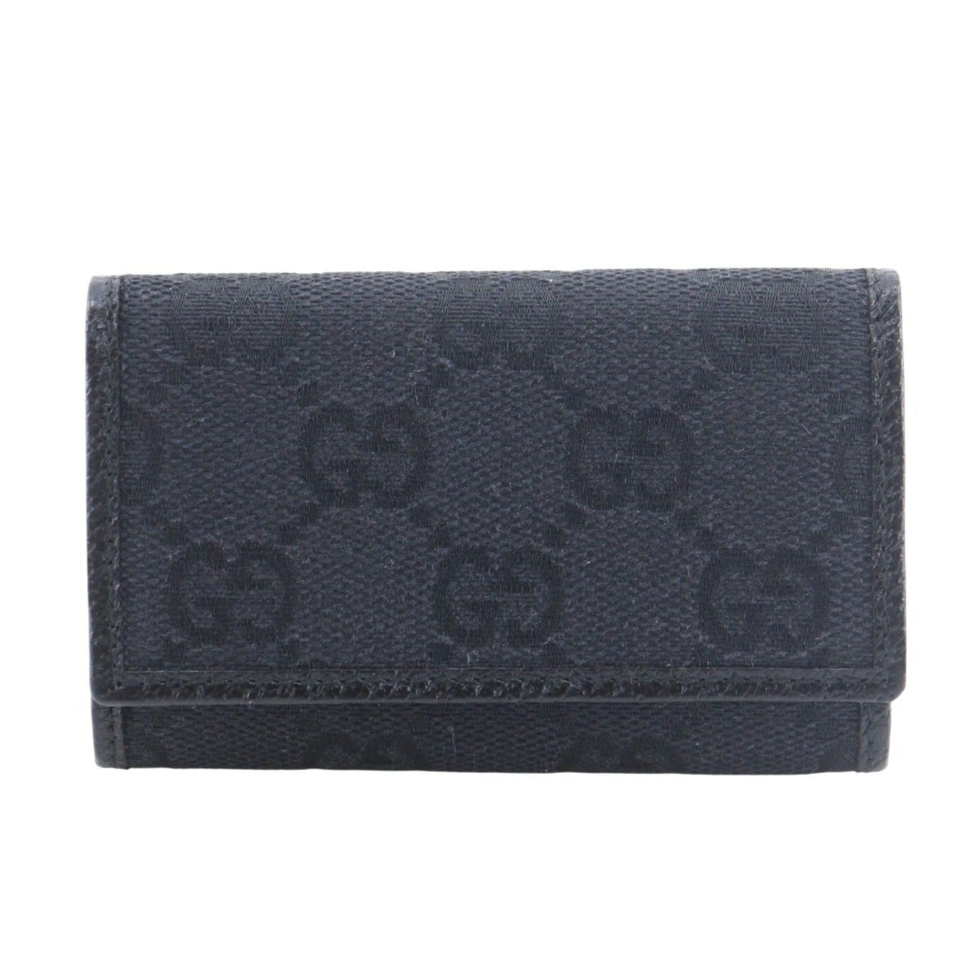 Gucci Gucci 6-Key Case 04564R F40IR GG Canvas Black Snap Button 6 Hooks Unisex Size ONE SIZE - 1 Thumbnail