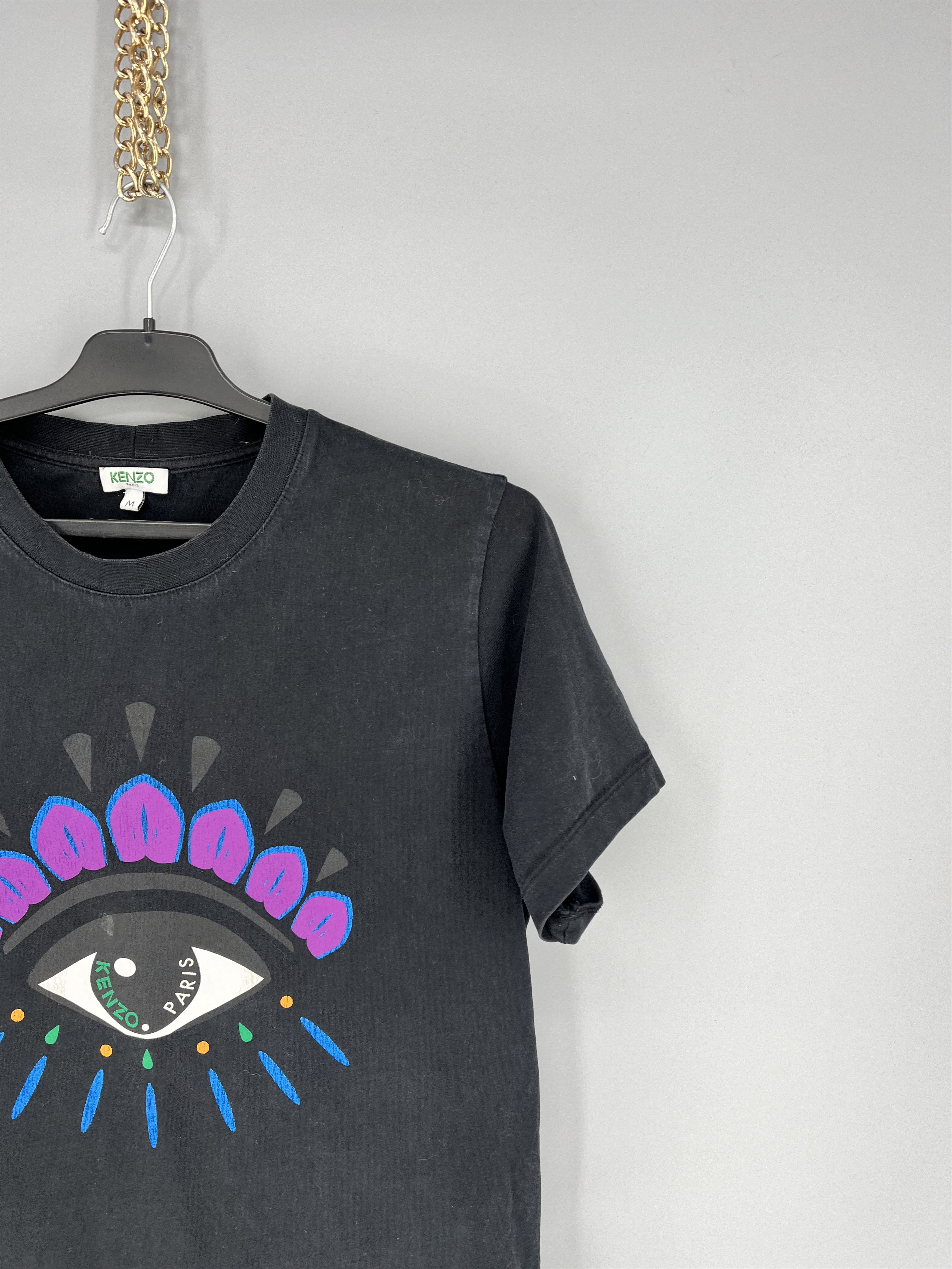 Kenzo Vintage Kenzo Black Cotton Eye Printed T-Shirt M Size US M / EU 48-50 / 2 - 5 Thumbnail