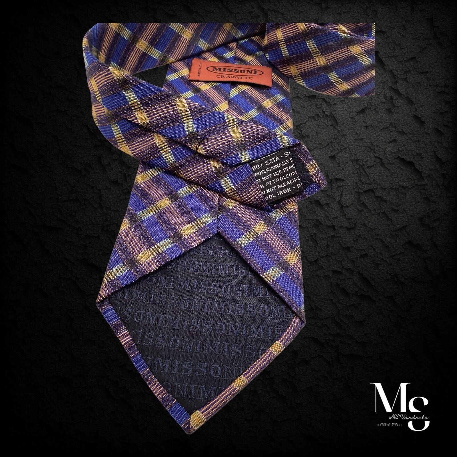 Missoni MISSONI Blue PLaids & Cheks Luxury Silk Tie Made In Italy Size ONE SIZE - 4 Thumbnail