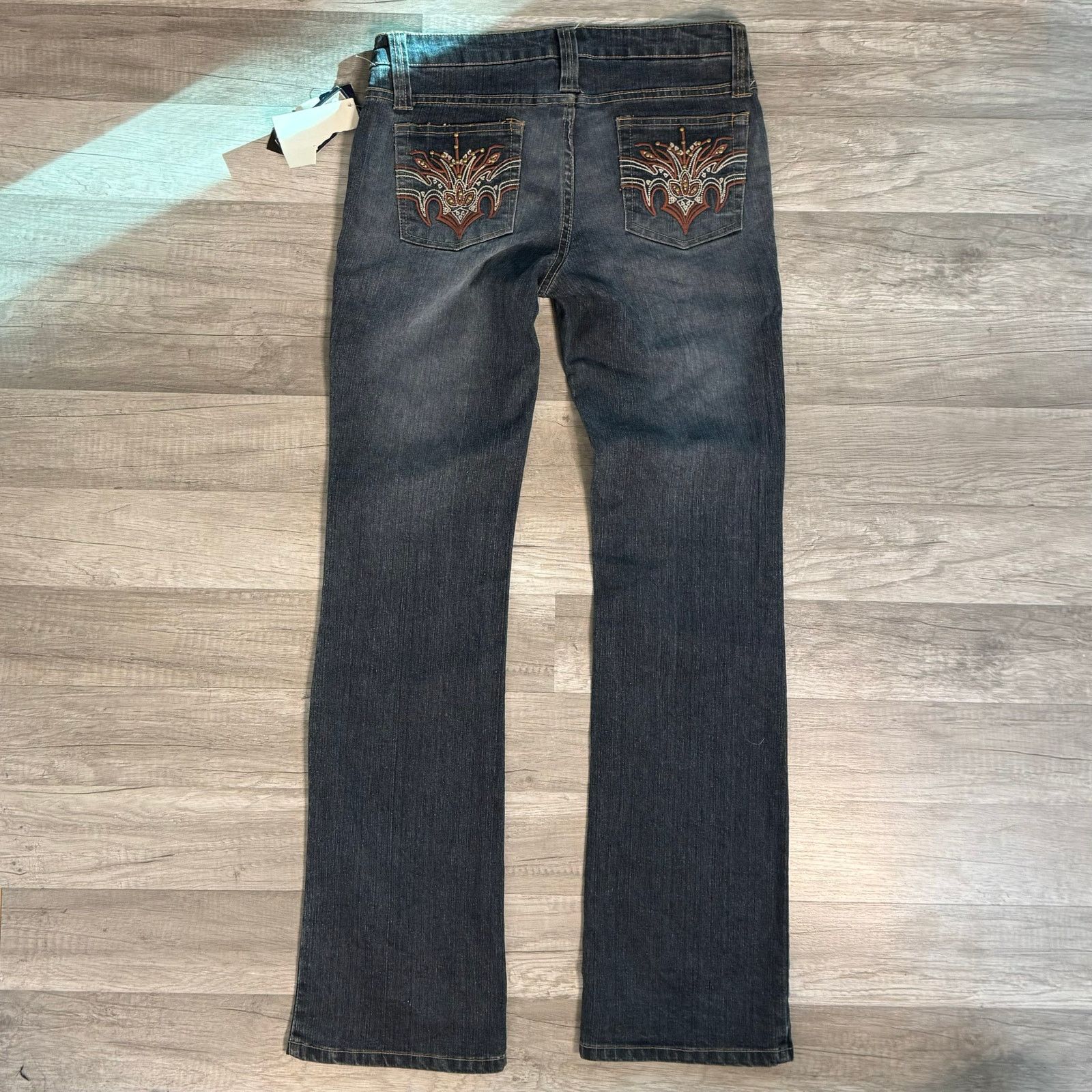 Vintage Y2K Embroidered Rhinestone Pocket Bootcut Jeans Mid Rise Size 30" / US 8 / IT 44 - 3 Thumbnail
