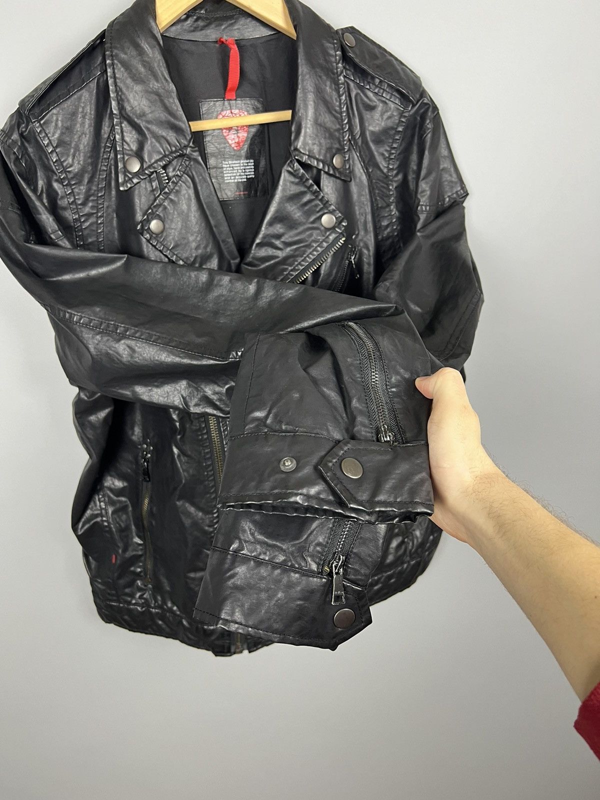 Strellson Strellson Swiss Cross mens motorcycle waxed cotton jacket Size US XL / EU 56 / 4 - 3 Thumbnail