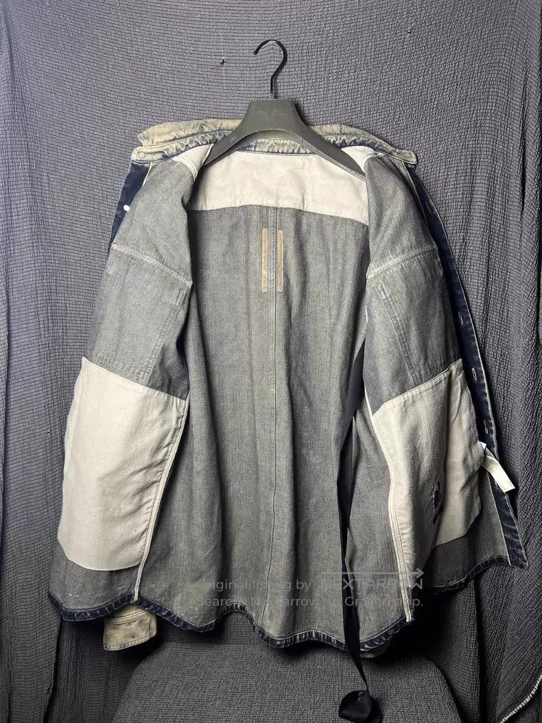 Rick Owens Rick Owens Washed Bleach Distressed Ribbon Denim Shirt Jac Size US M / EU 48-50 / 2 - 4 Thumbnail