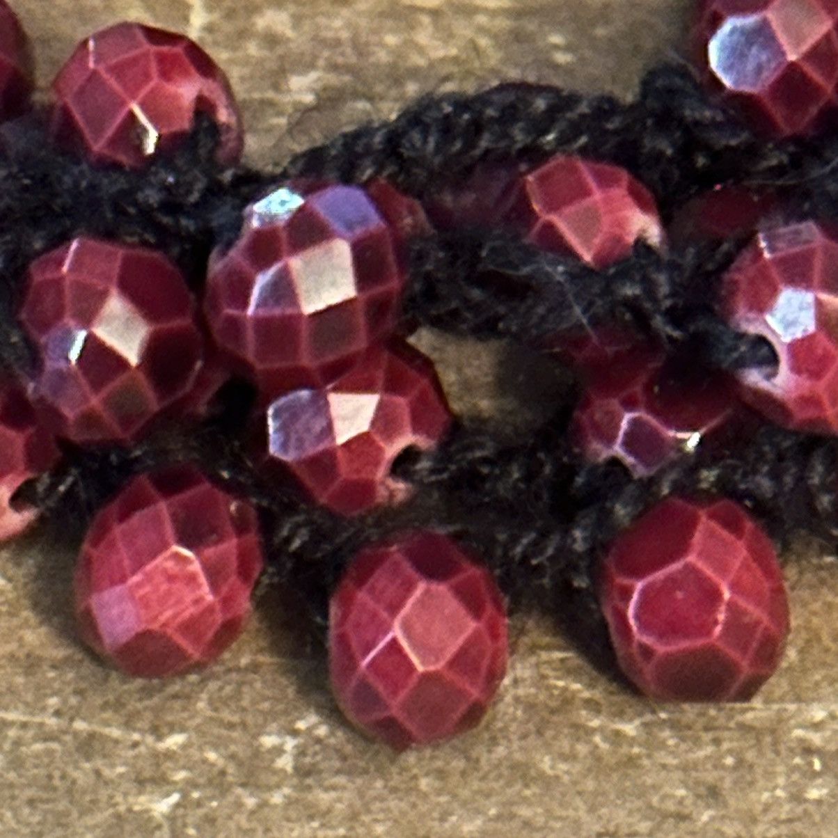 Other Woven dark red faceted bead wrap bracelet Size ONE SIZE - 5 Thumbnail