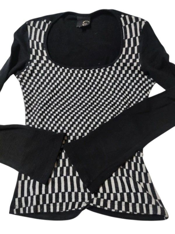 Just Cavalli Just Cavalli Optical Knit Scoop Neck Top, Mid 2000s Size M / US 6-8 / IT 42-44 - 1 Thumbnail