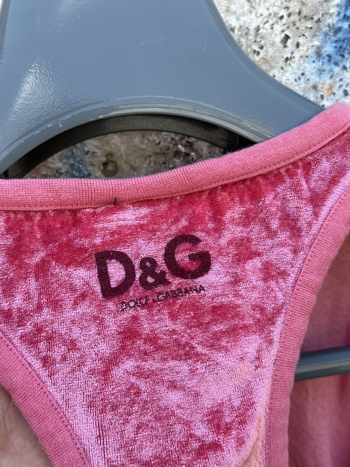 Dolce & Gabbana Velour Dolce & Gabbana Freedom Is A State Mind Pink Tank Top Size S / US 4 / IT 40 - 8 Thumbnail