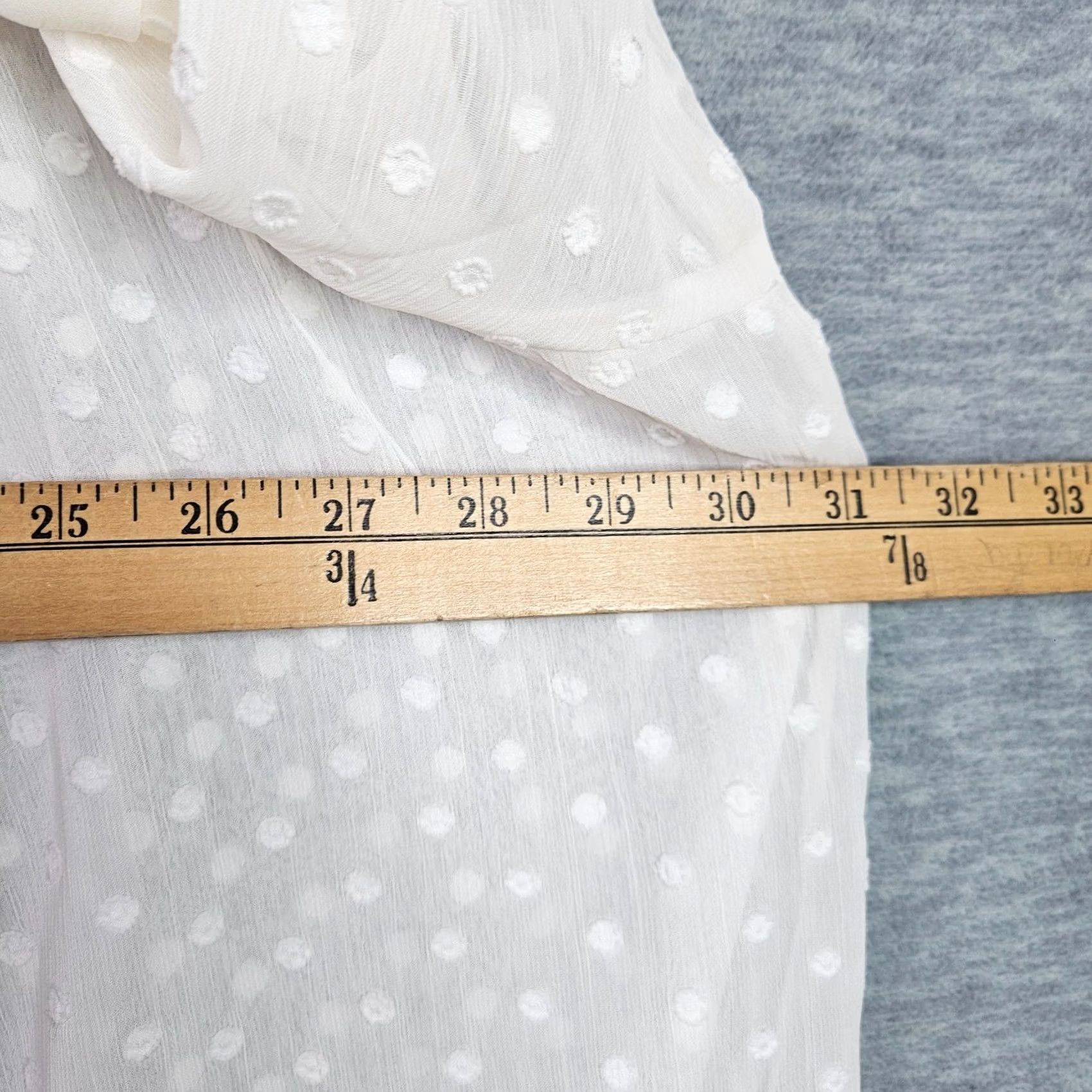 Torrid Torrid Shirt Plus 28W White Button Long Sleeve Chiffon Dot Lace blouse Strapless? Size 4XL / US 24-26 - 3 Thumbnail