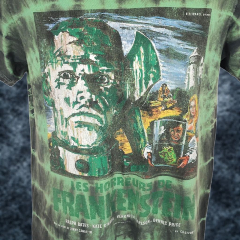 House of CB Horrors Of Frankenstein T Shirt Mens Size Medium Green Hammer House Of Horror Tie Dye Size US M / EU 48-50 / 2 - 1 Thumbnail
