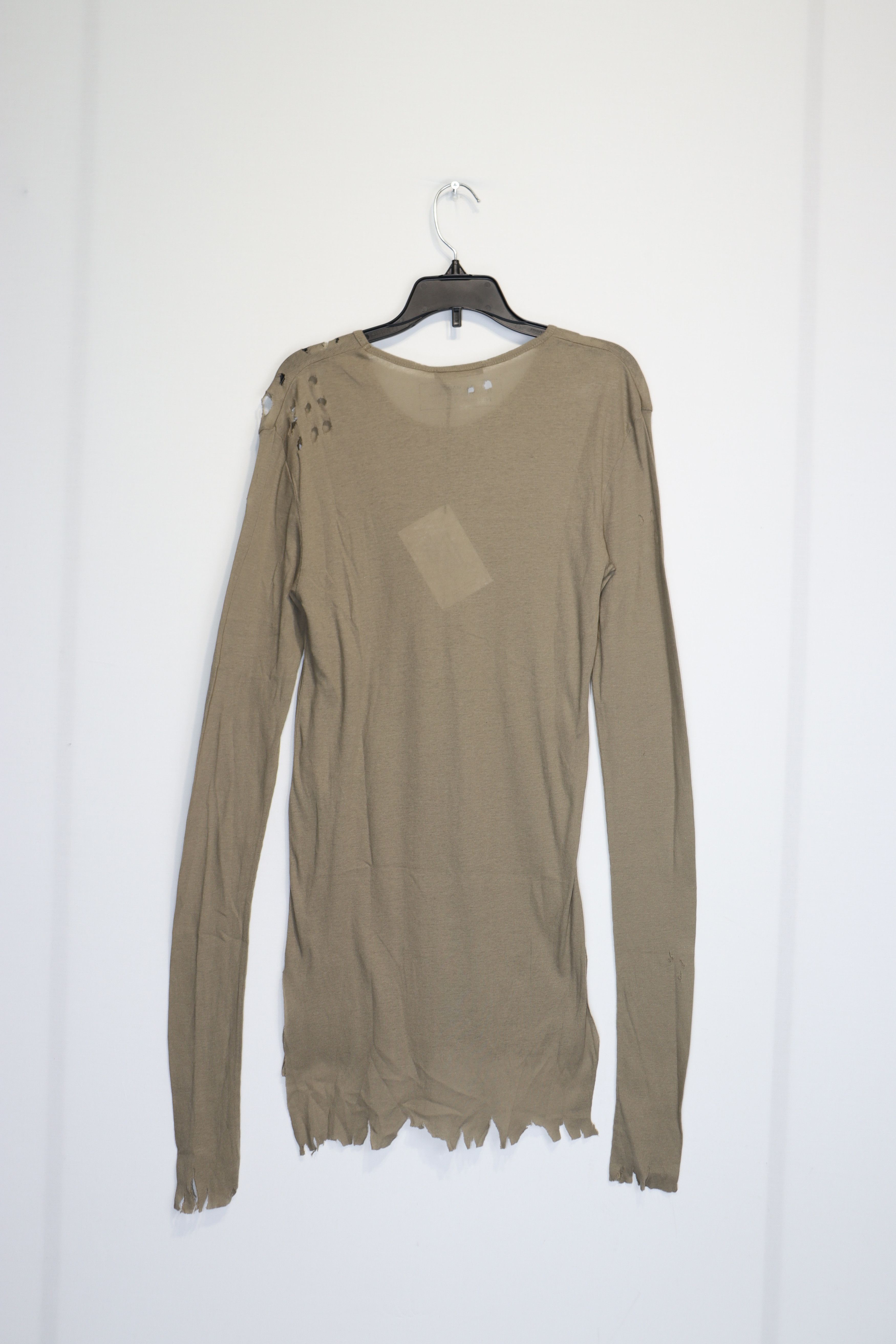 Balmain o1rshd1 Long-Sleeve Distressed T-Shirt in khaki Size US S / EU 44-46 / 1 - 5 Thumbnail