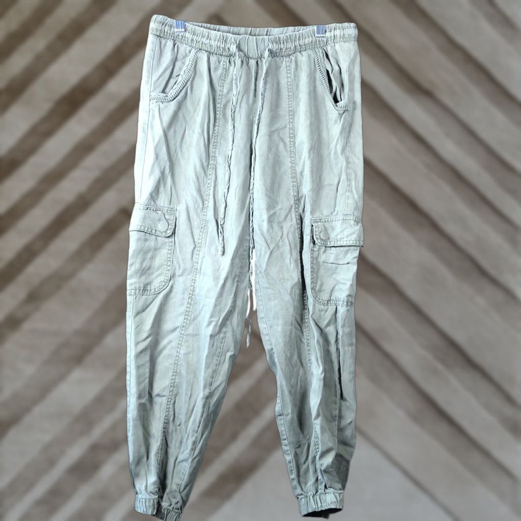 Vintage Knox Rose Pants Womens Green Pull On Jogger Elastic Waist XS Size 29" - 1 Thumbnail