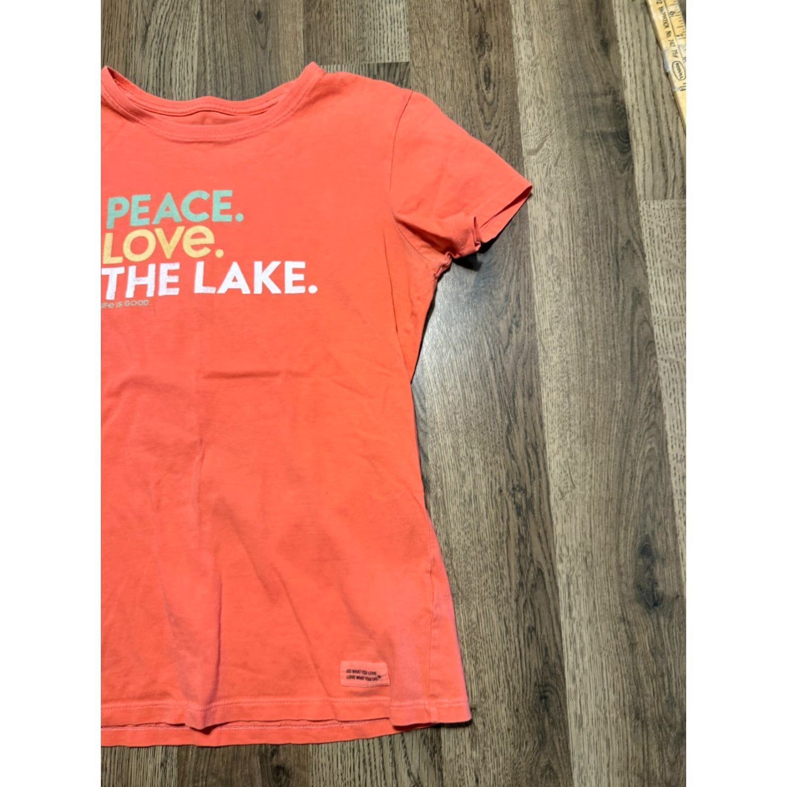 Life is Good Life is Good Shirt Womens XS Orange Green Yellow White PEACE. LOVE. THE LAKE. Shirt Women XS Multicolor Peace Logo Casual Size XS / US 0-2 / IT 36-38 - 3 Thumbnail