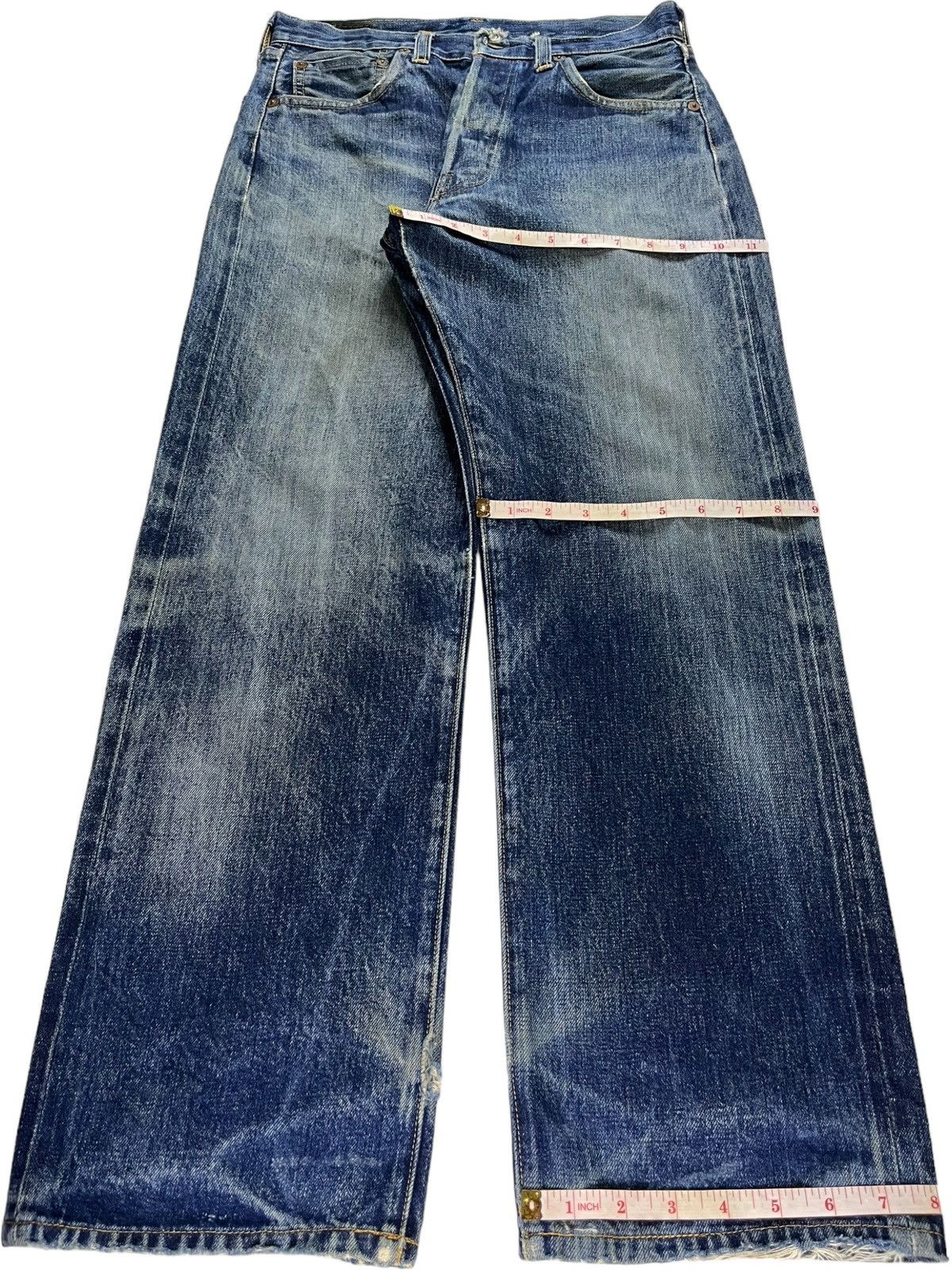 Levi's Vintage 80s Levis 501 Selvedge Big E Loose Jeans Button 555 Size US 28 / EU 44 - 16 Thumbnail