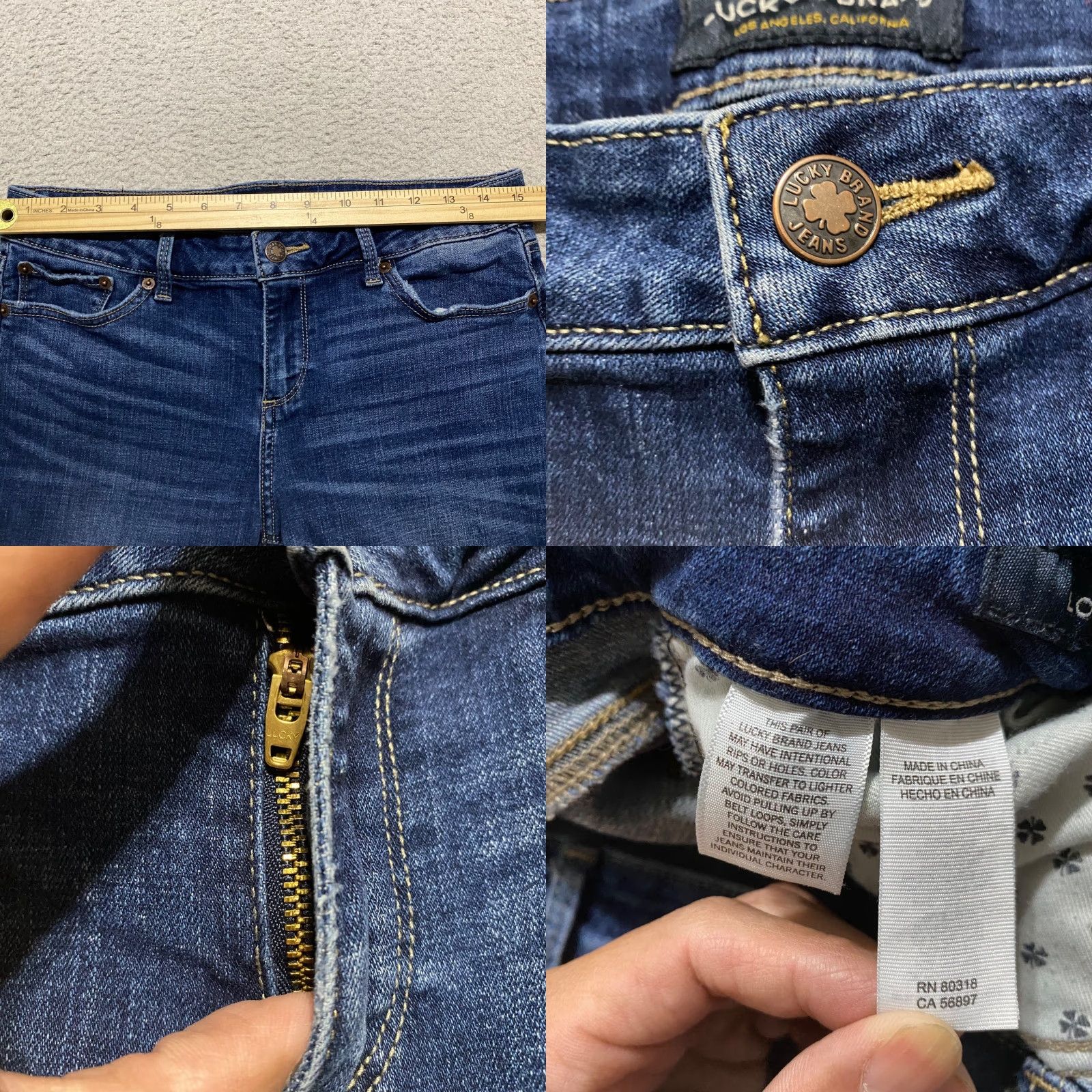 Lucky Brand Lucky Brand Jeans Womens 8 Blue Denim Dark Wash Skinny Crop Mid Rise 5-Pocket Stretch Inseam 25.5 Dark Wash Volume Lolita Skinny Boyfriend? Size 30" / US 8 / IT 44 - 8 Thumbnail