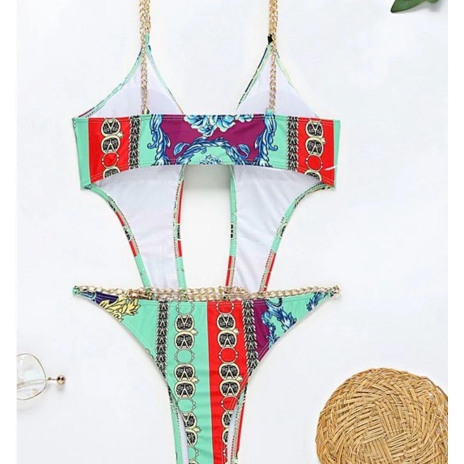 Other Multicolor One Piece Swimsuit Bikini Swimwear size S Coverup Size ONE SIZE - 9 Thumbnail