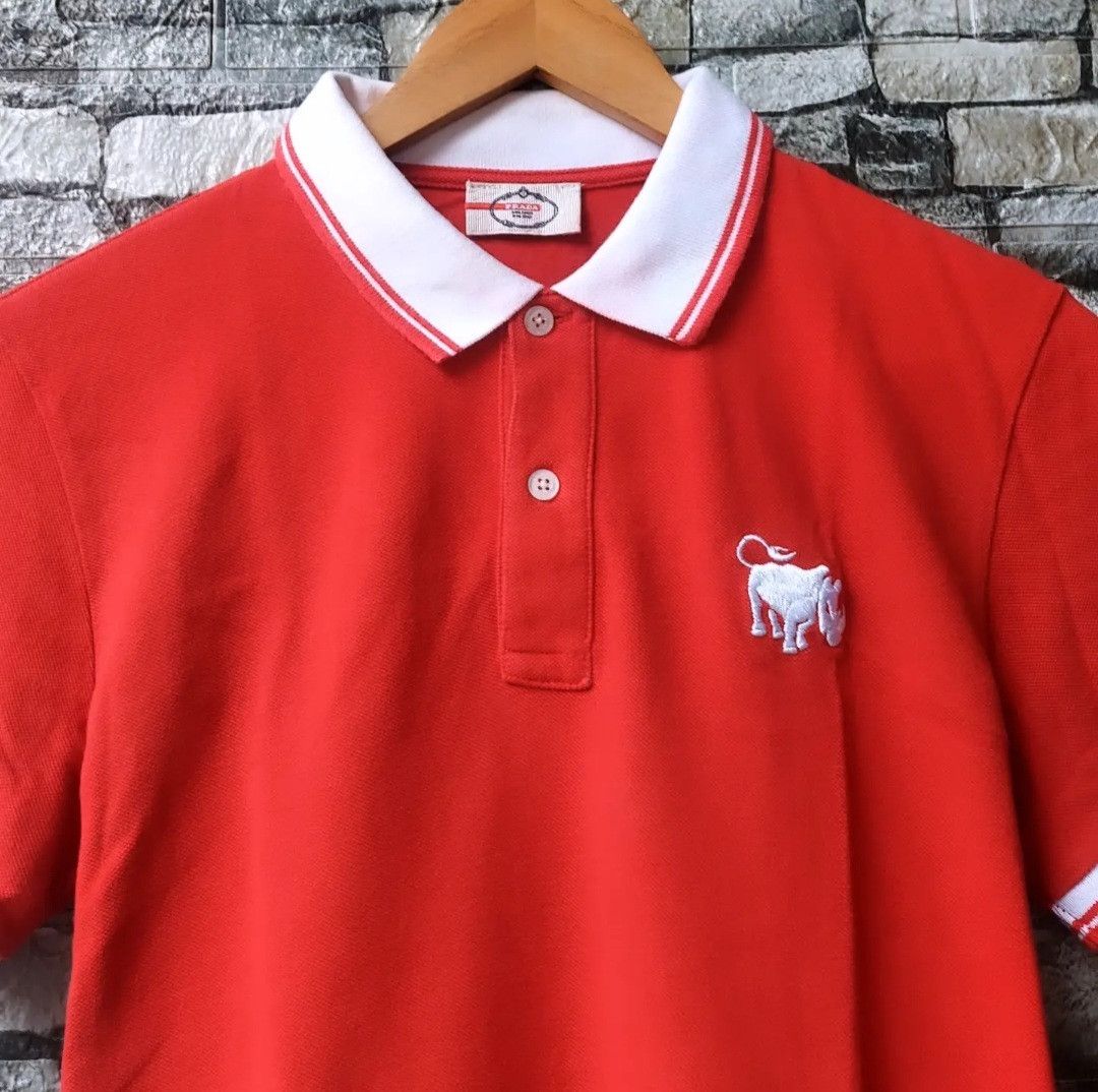 Prada PRADA Rhino Embroidered Polo Shirt Size US M / EU 48-50 / 2 - 3 Thumbnail
