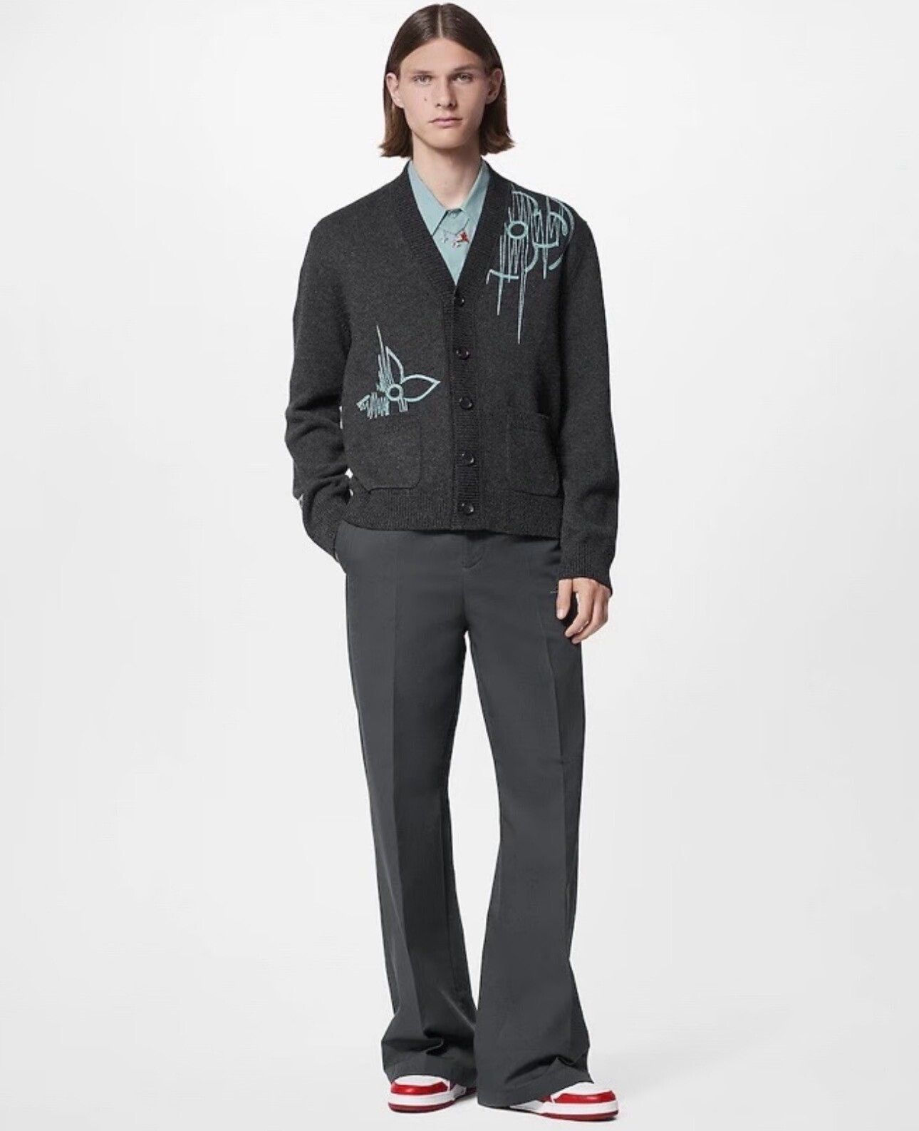 Louis Vuitton Louis Vuitton Embroidered Three-Flower Knit Cardigan Size US XXS / EU 40 - 8 Thumbnail