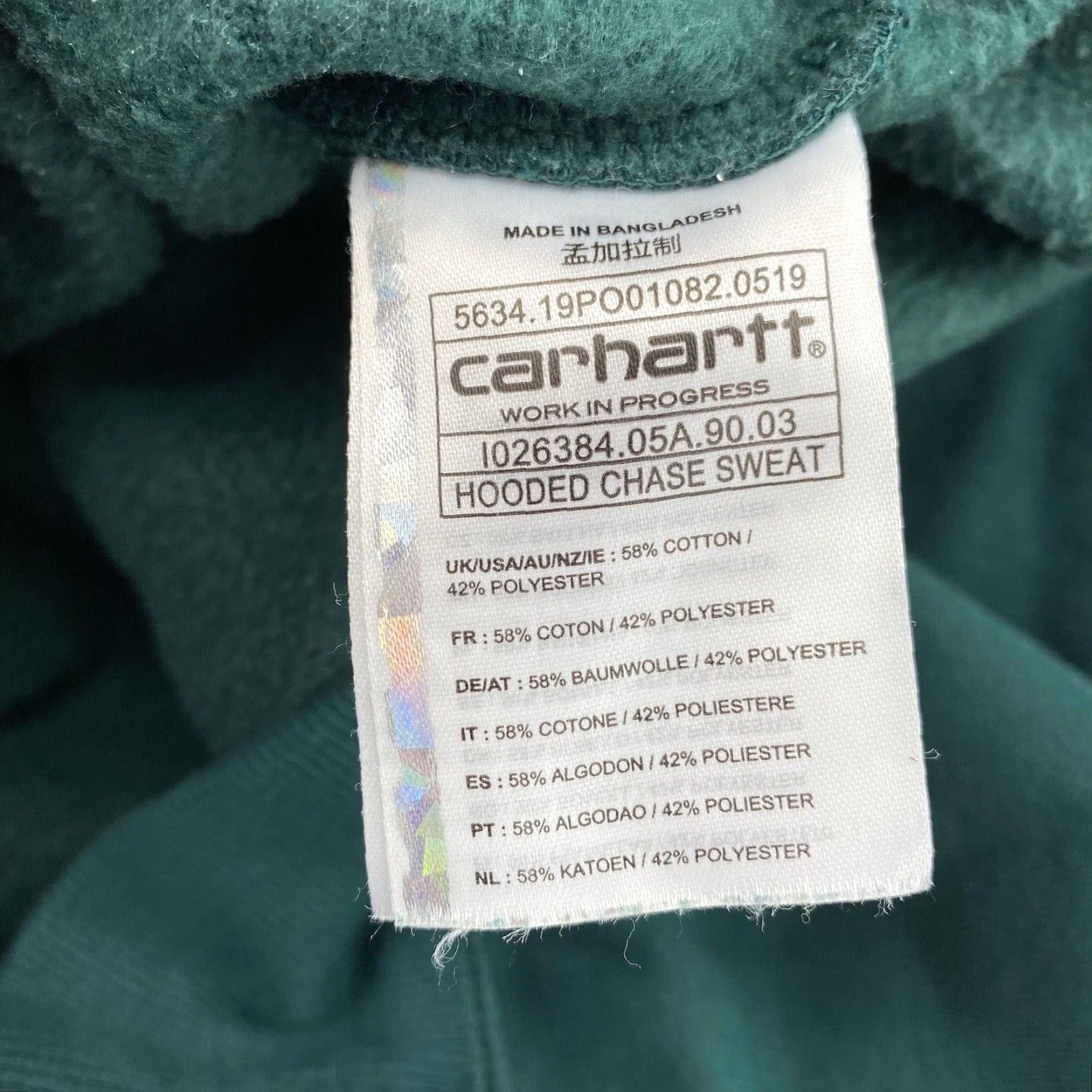 Carhartt Wip Carhartt WIP Chase Hooded Sweatshirt Men XS Green Sweat Hoodie Workwear Outdoor Size US XS / EU 42 / 0 - 5 Thumbnail
