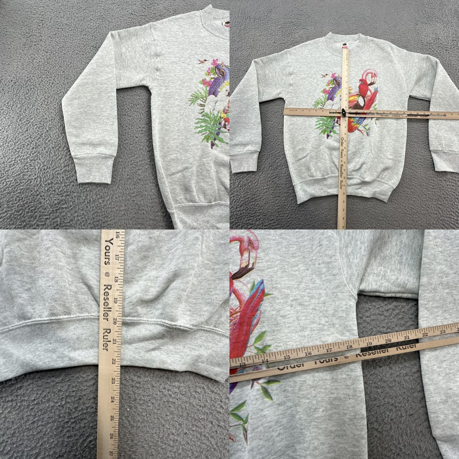 Fruit Of The Loom VINTAGE Fruit of the Loom Sweatshirt Parrot Nature 90s Crewneck Gray Size S / Small Men Ducks Wildlife Distressed Logo Polo? Size US S / EU 44-46 / 1 - 8 Thumbnail