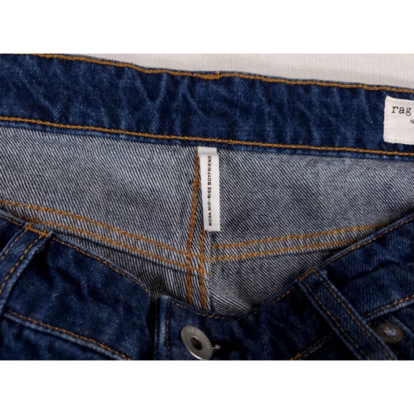 Rag & Bone Rag & Bone Jeans Rosa Mid-Rise Boyfriend Blue Womens 37x28 Actual 32 Waist Medium Wash Size 25" / US 0 / IT 36 - 3 Thumbnail