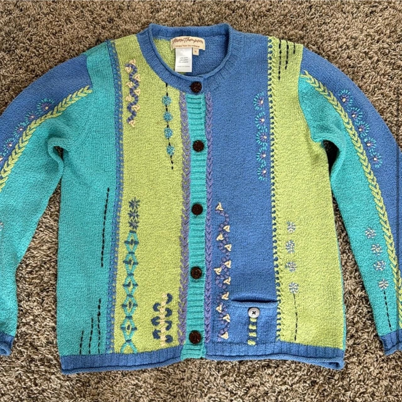 Vintage Adorable Button Down Sweater Size M / US 6-8 / IT 42-44 - 2 Thumbnail