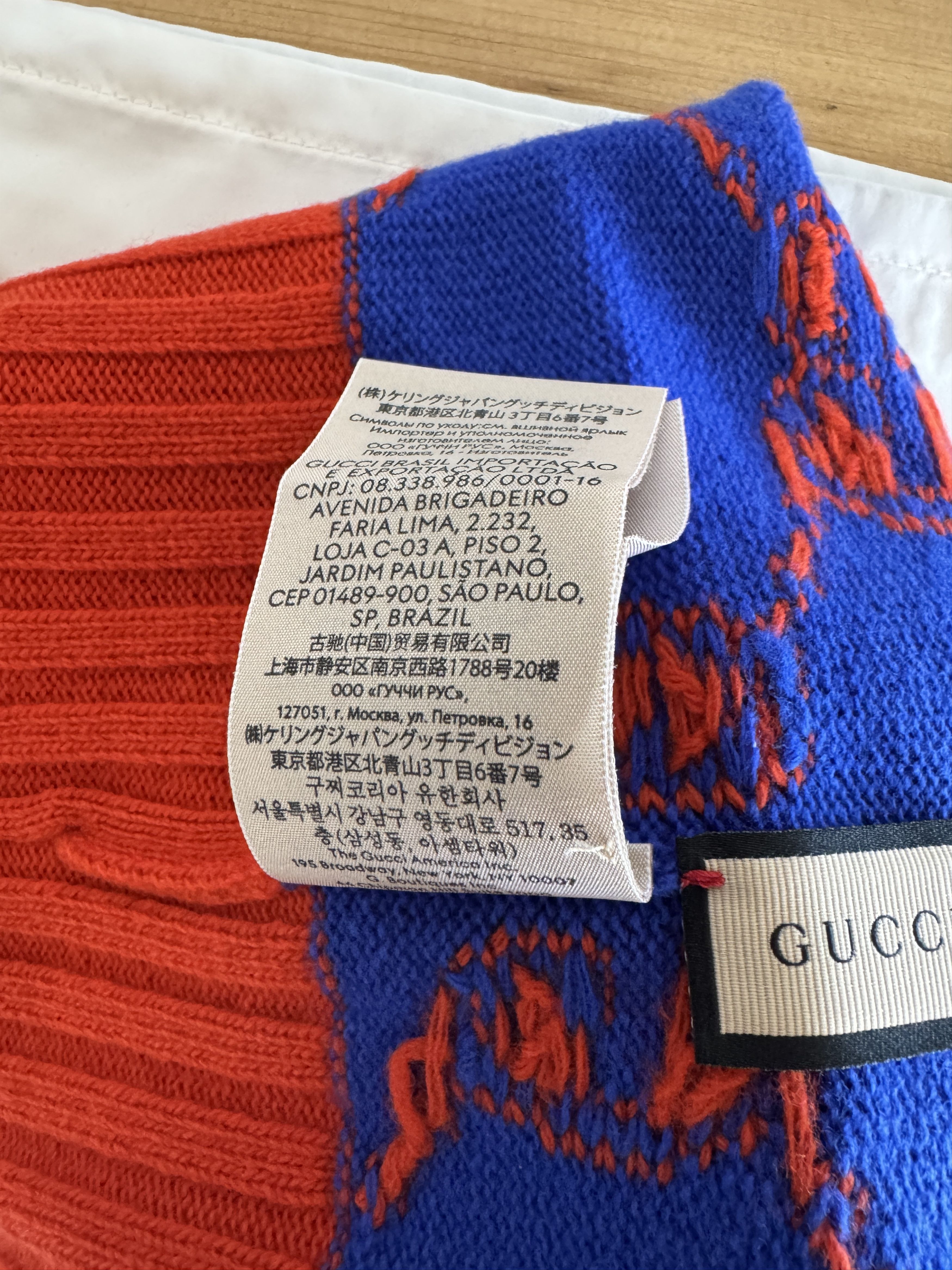 Gucci GUCCI Orange/Blue Wool GG Beanie Size ONE SIZE - 6 Thumbnail
