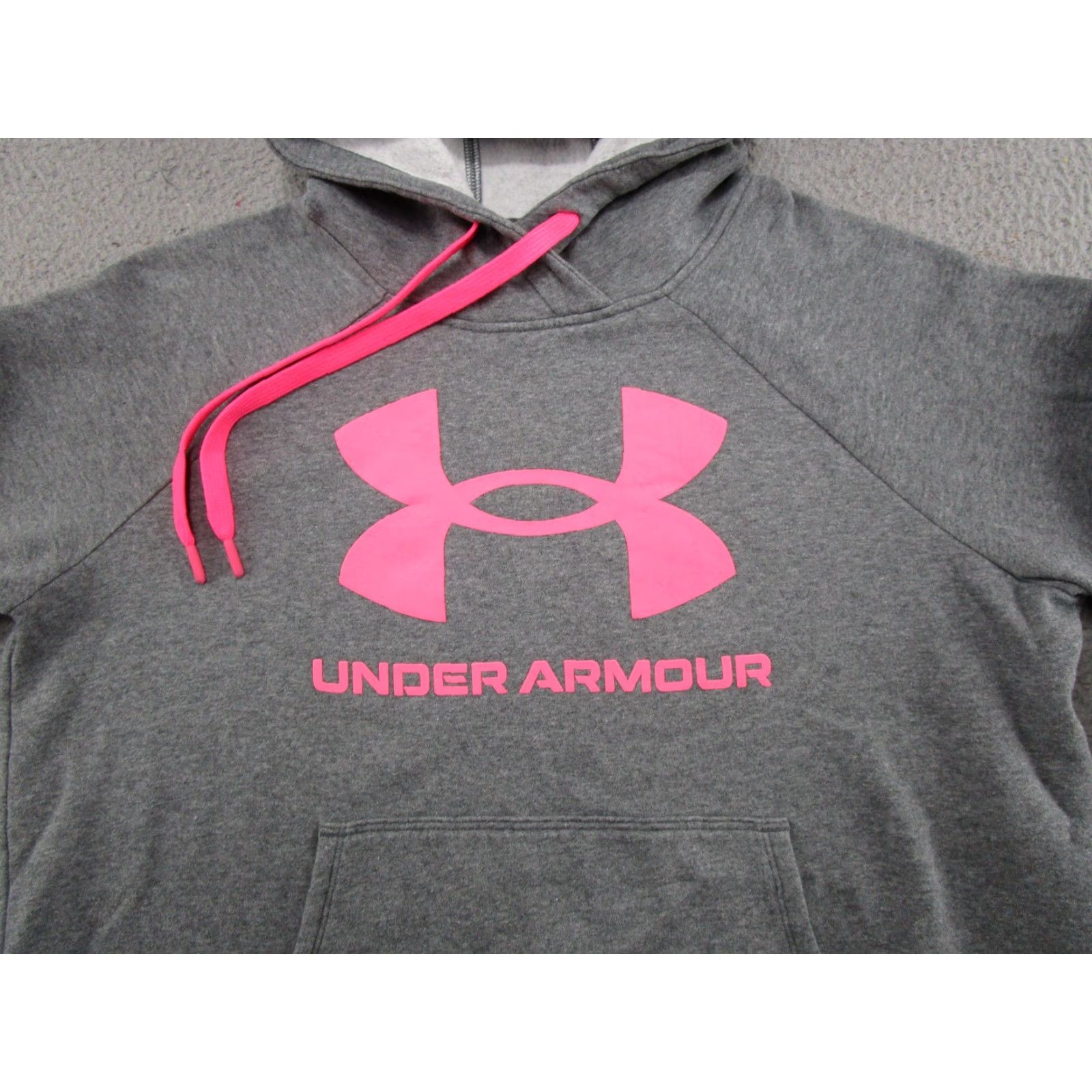 Under Armour Under Armour Rival Fleece Logo Raglan Sleeve Gray Hoodie Blue Size L Women's Size L / US 10 / IT 46 - 2 Thumbnail