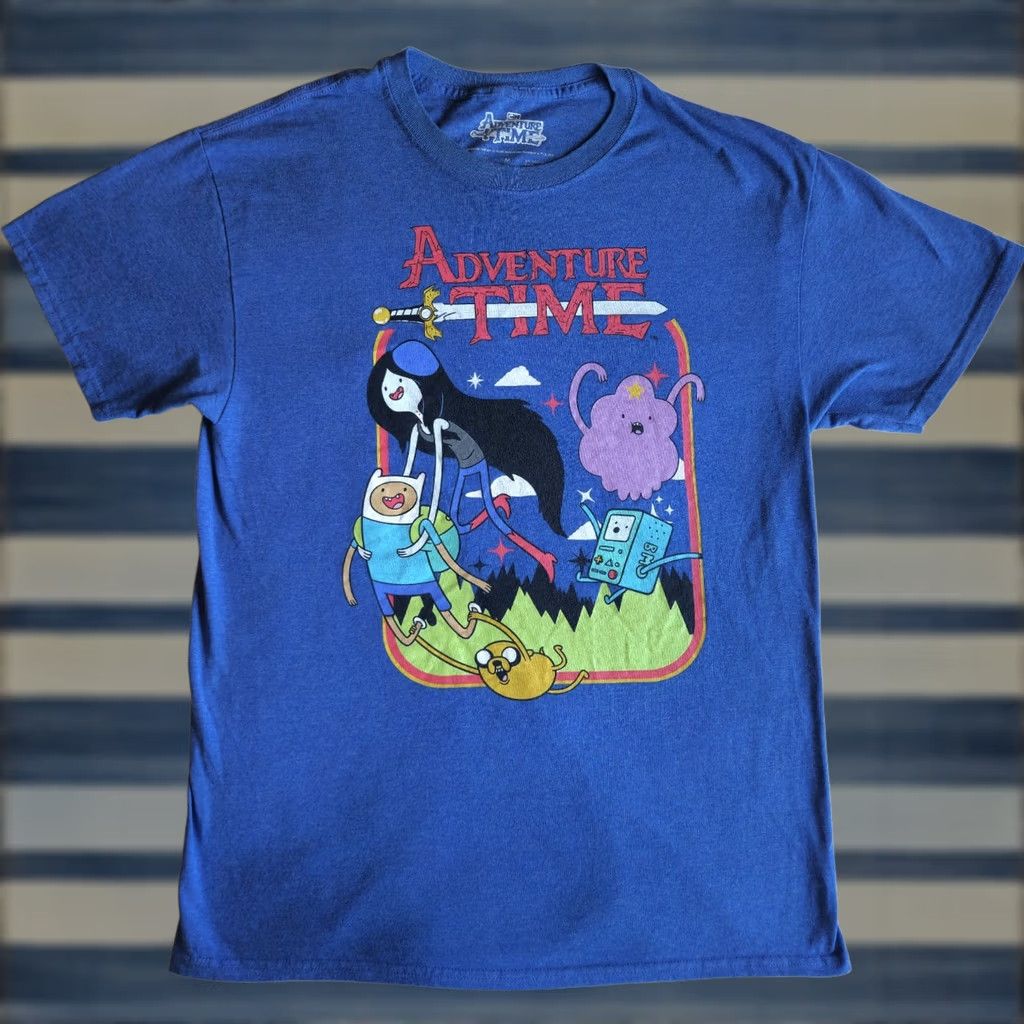 VINTAGE Adventure Time Finn Jake Marceline BMO LSP Cartoon Network Blue M Graphic TShirt