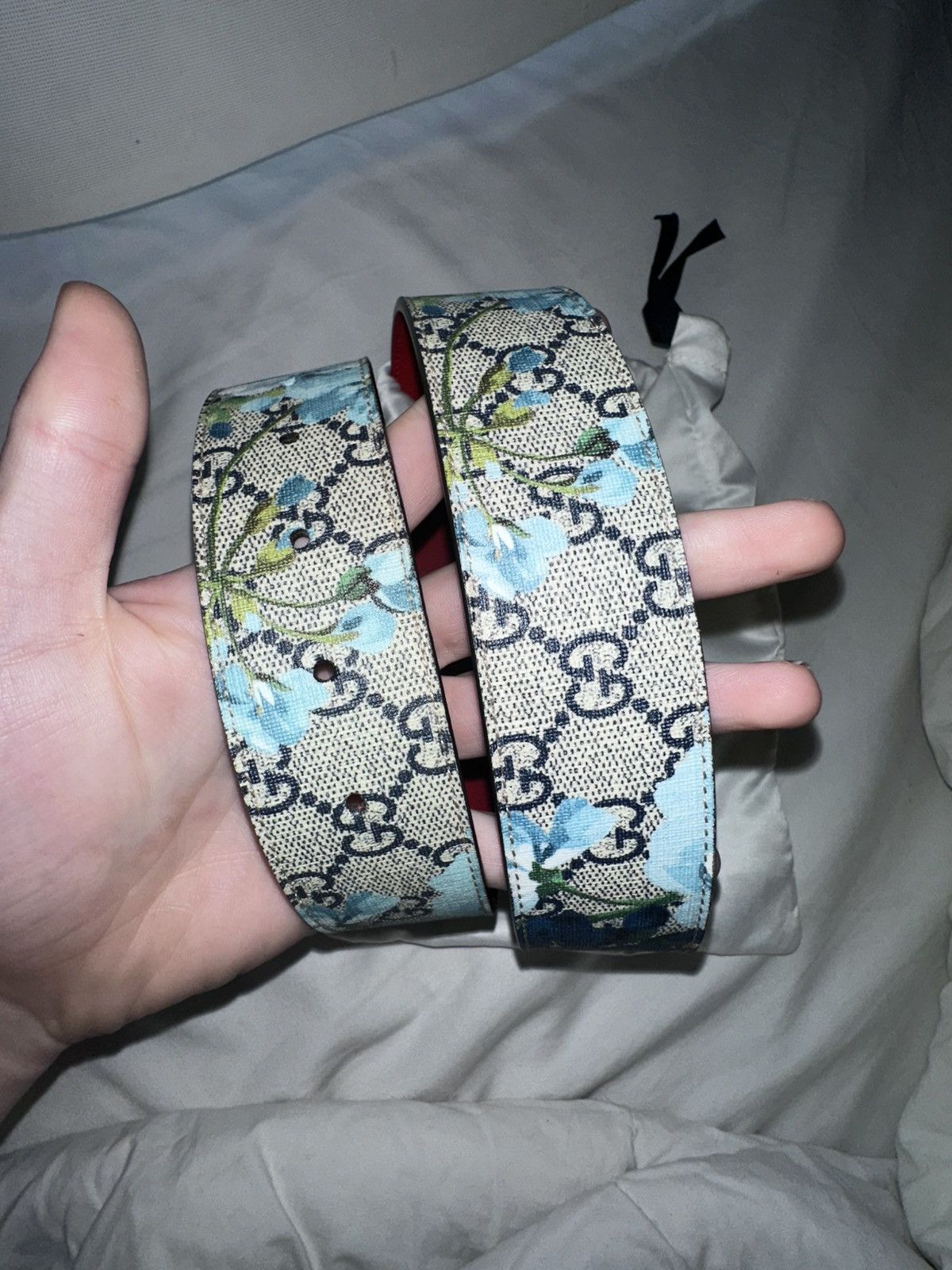 Gucci Gucci GG Supreme “Blooms” Floral Canvas Feline Tiger Belt Size 32 - 7 Thumbnail