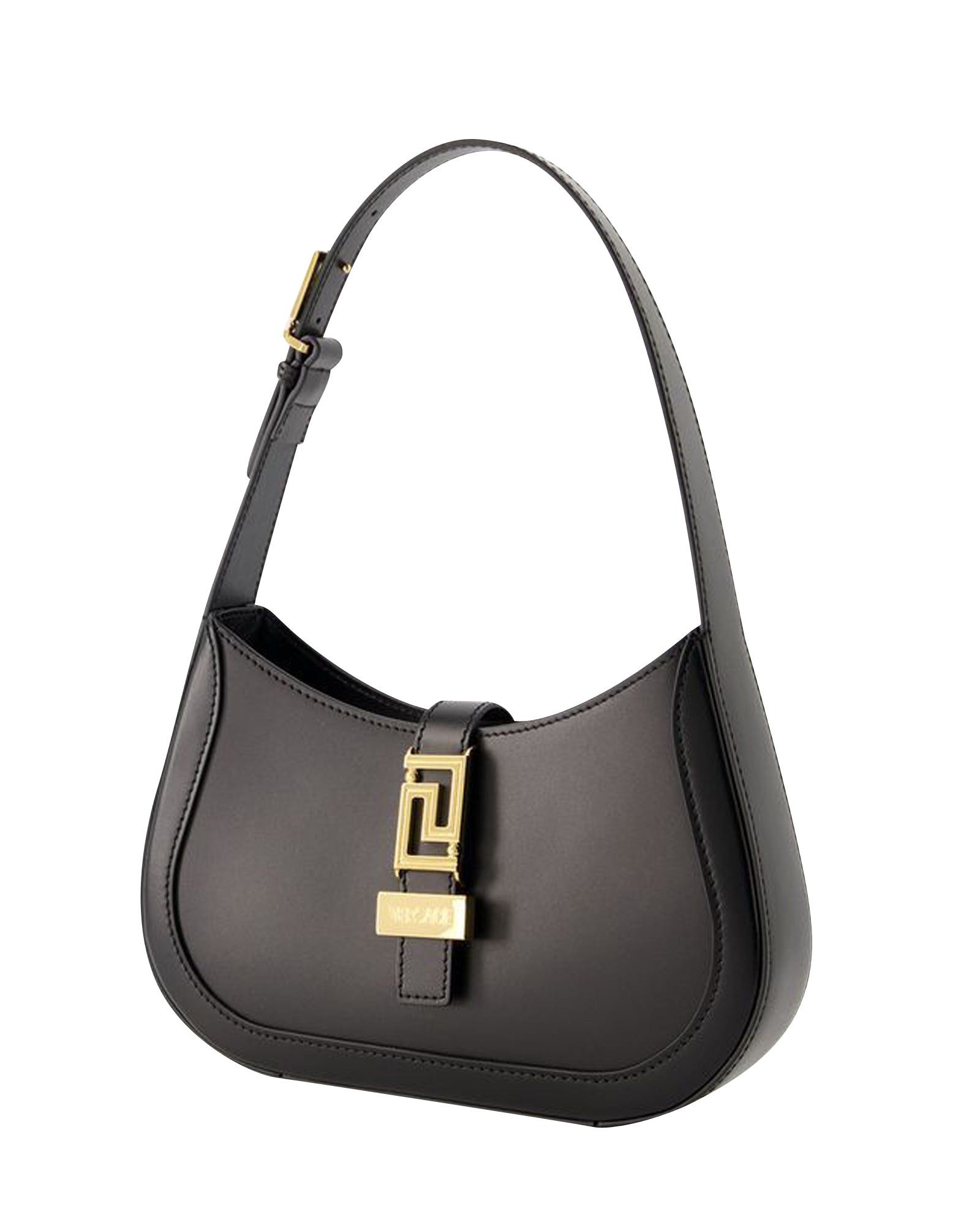 image of Versace La Greca Shoulder Bag in Black, Women's