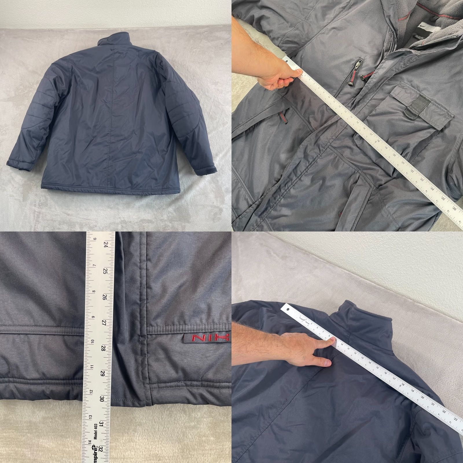 Nike VINTAGE Nike Insulated Jacket Men XL Blue Full Zip Parka Fleece Lined Winter Coat Casual Travel 80s 90s Nike Global Athletic Mens Size US XL / EU 56 / 4 - 8 Thumbnail