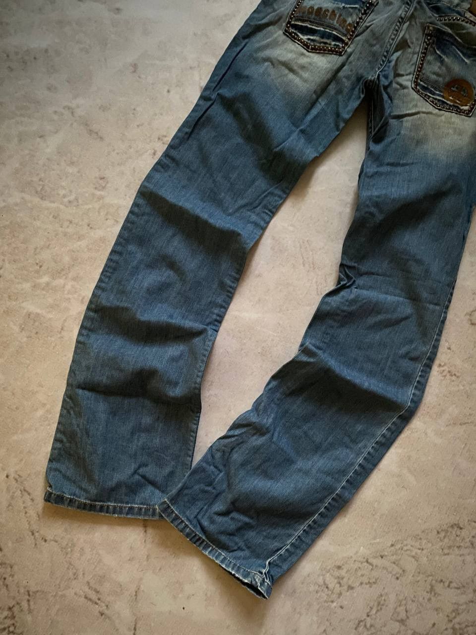 Moschino × Vintage Vintage Moschino Y2K Logo Flared Jeans Size 28" / US 6 / IT 42 - 4 Thumbnail