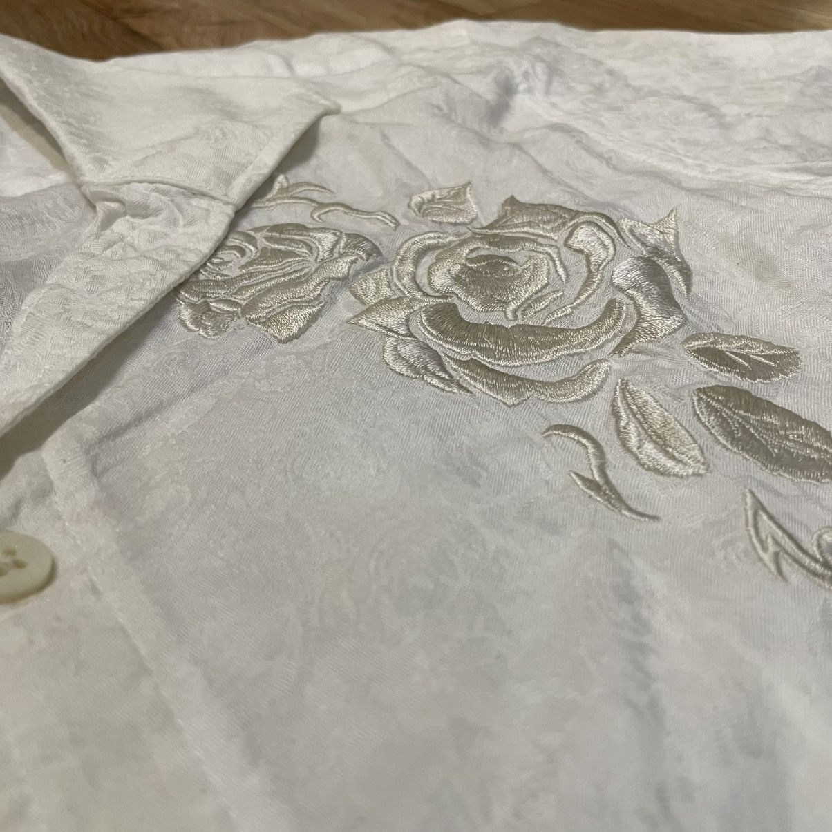 Tornado Mart Tornado Mart Button Up Slim Fit Shirt Rose Embroidery Size US M / EU 48-50 / 2 - 4 Thumbnail