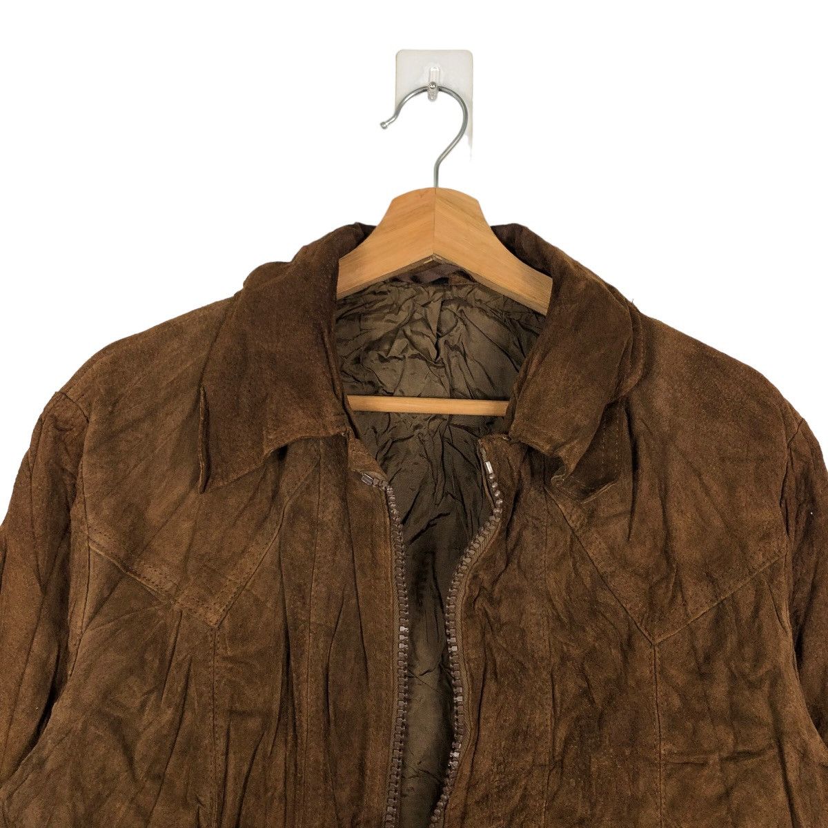 Japanese Brand 🔥Rare Genuine Leather Bomber Jacket Issey Miyake Size US L / EU 52-54 / 3 - 3 Thumbnail