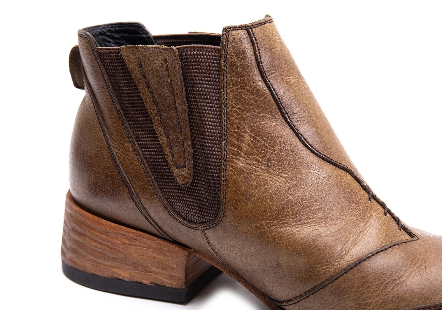 Jean Paul Gaultier Brown Leather Short Ankle Boots with Side Gore Size US 7 / EU 40 - 9 Thumbnail