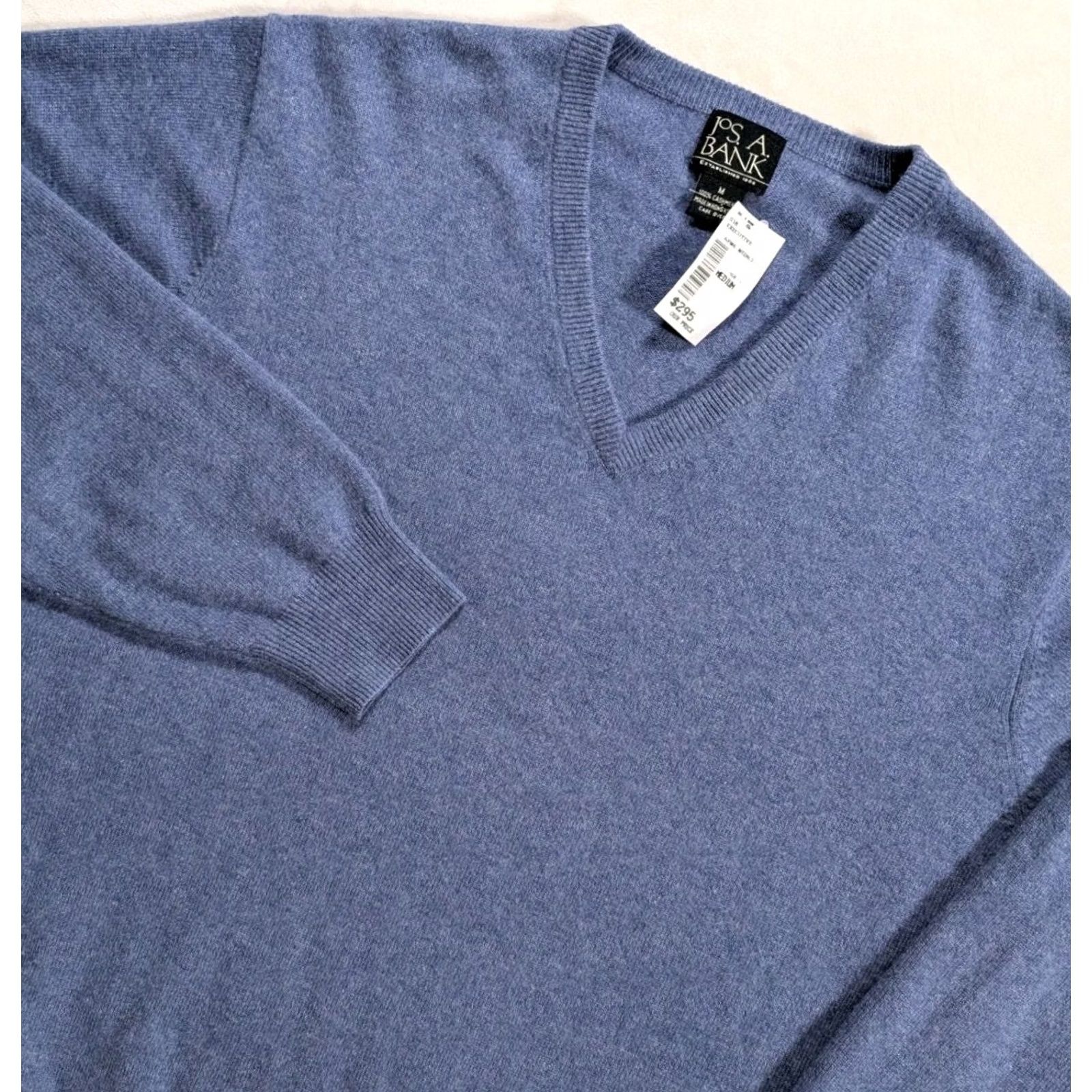 Jos. A. Bank Jos. A. Bank 100% Cashmere V-Neck Pullover Sweater Purple Men's M NWT Size US M / EU 48-50 / 2 - 2 Thumbnail