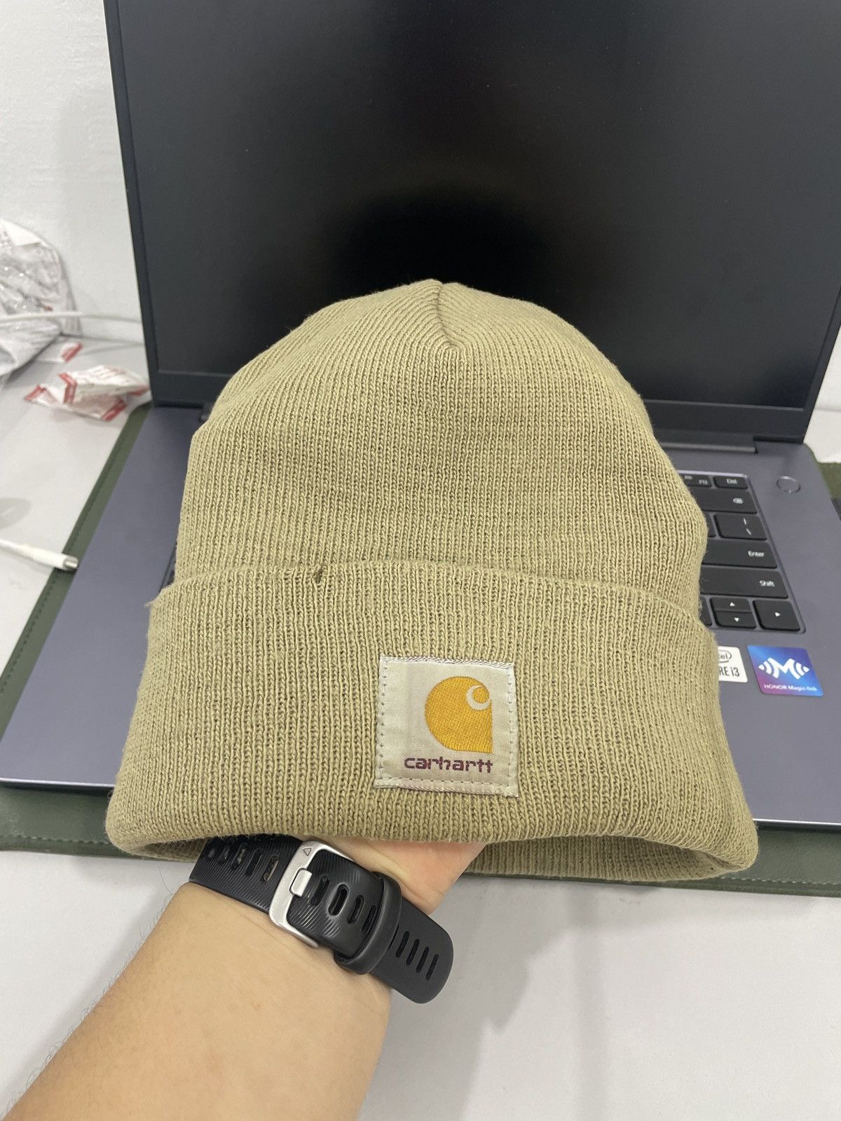 Carhartt × Vintage VINTAGE 90s CARHARTT BEANIE MADE IN USA Size ONE SIZE - 1 Thumbnail