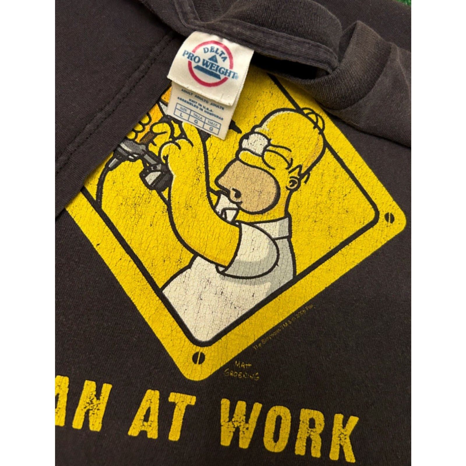 Vintage VINTAGE The Simpsons Shirt Mens L 90s 2000s Cartoon Homer Man At Work VTG Black Short Sleeve Shirt Mens L Size US L / EU 52-54 / 3 - 2 Thumbnail