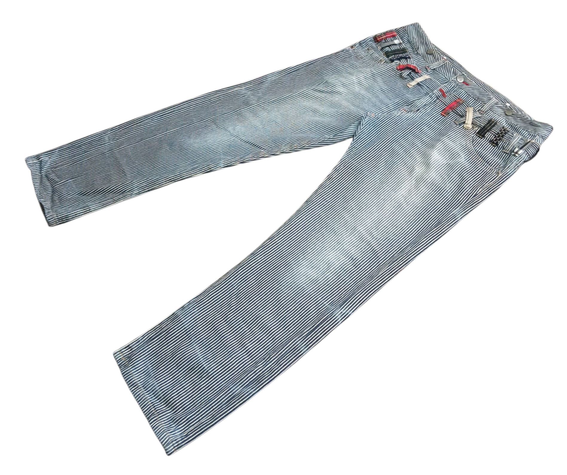 Other Double Waist Striped Jeans Size US 38 / EU 54 - 3 Thumbnail