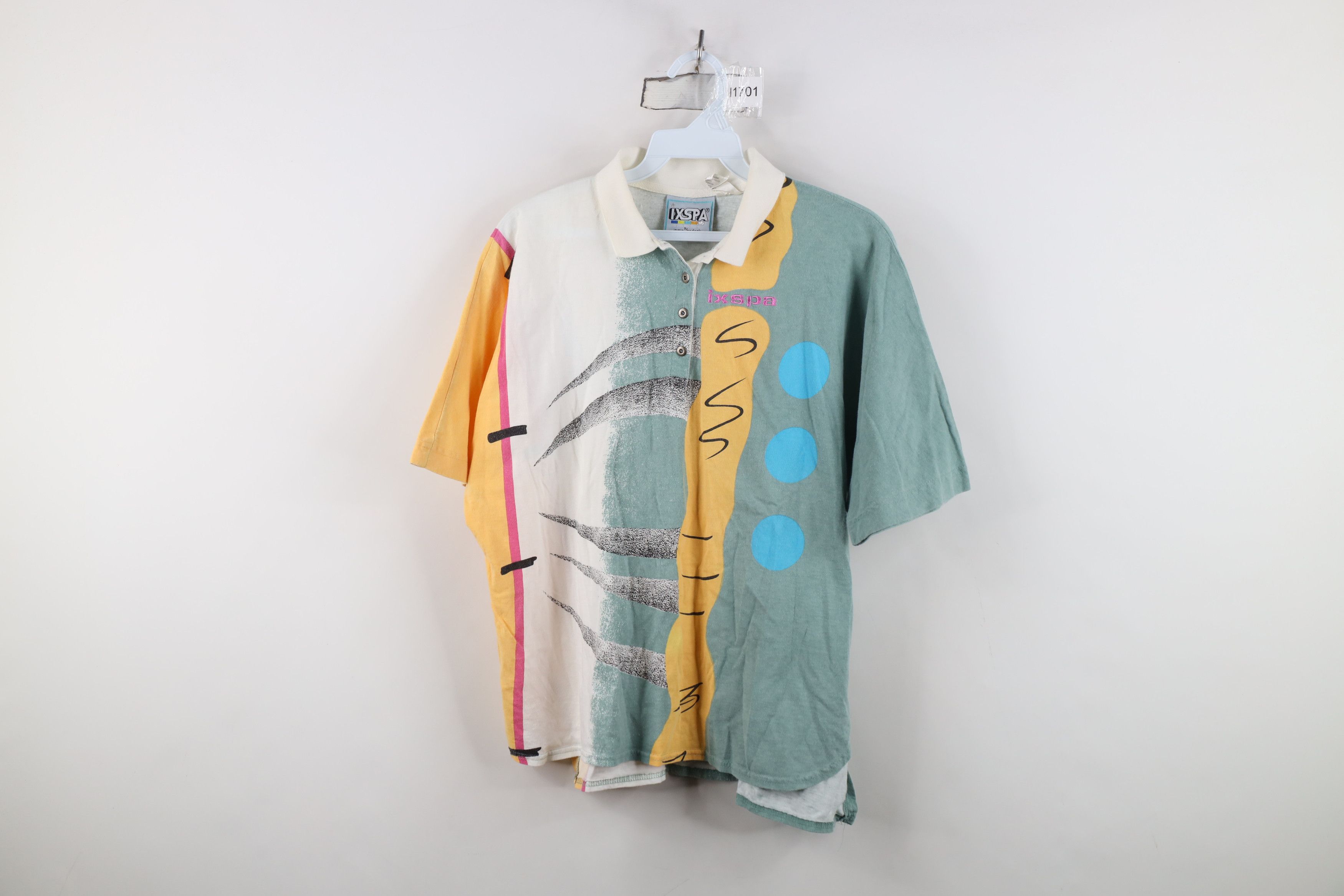 Vintage Vintage 80s Mid Mod Abstract Dolman Sleeve Golf Polo Shirt Size M / US 6-8 / IT 42-44 - 1 Thumbnail